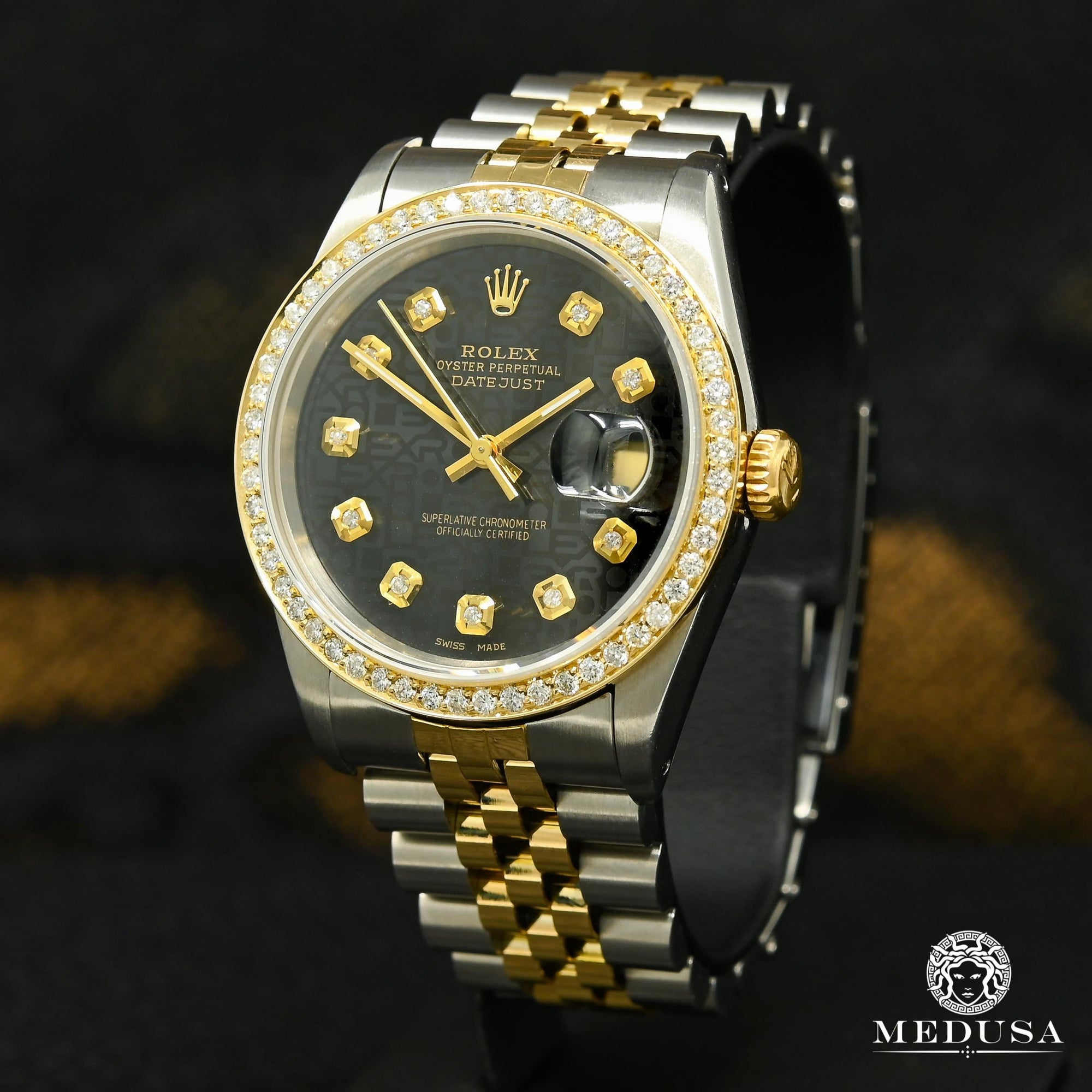 Montre Rolex | Montre Homme Rolex Datejust 36mm - Noir Jubilee 1.00CT Or 2 Tons