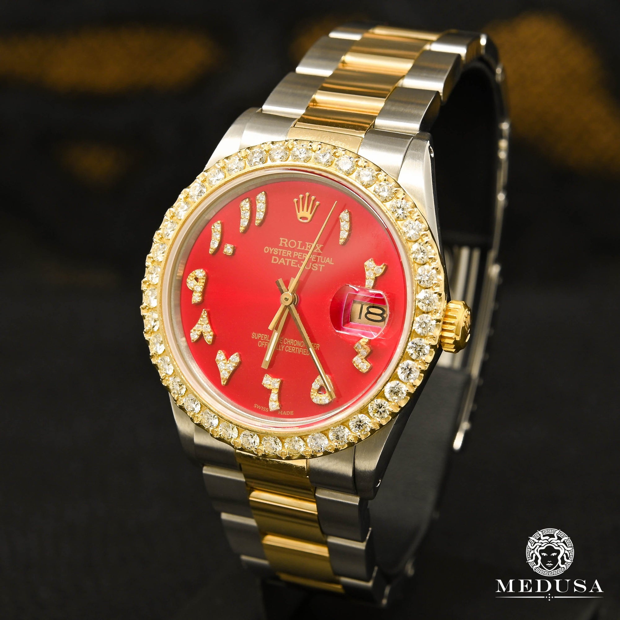 Rolex watch | Rolex Datejust 36mm Men's Watch - Red Arabic Gold 2 Tones