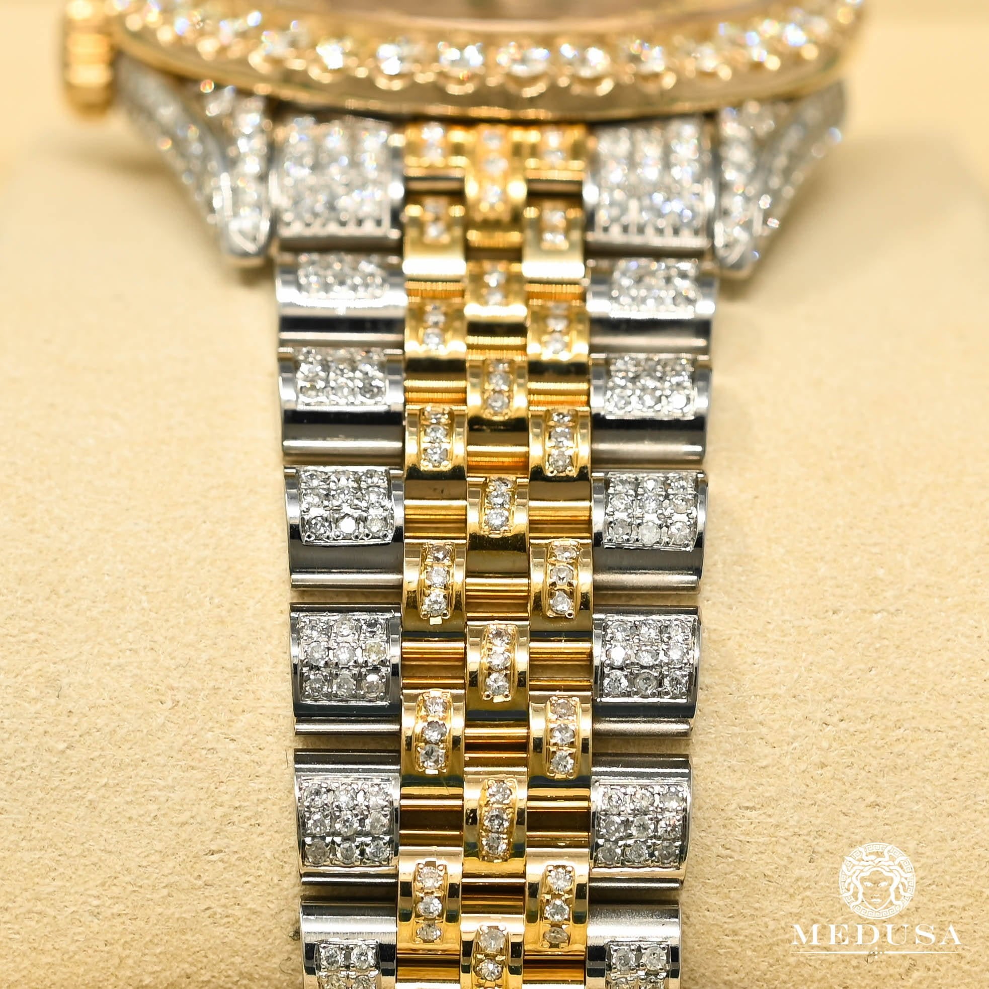 Montre Rolex | Montre Homme Rolex Datejust 36mm - Red Iced Out Or 2 Tons