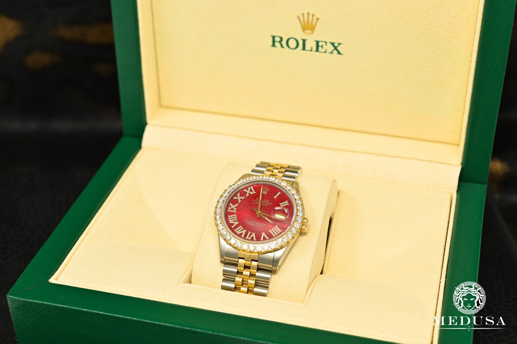 Rolex watch | Rolex Datejust Men&#39;s Watch 36mm - Red &#39;&#39;Mother of Pearl&#39;&#39; Gold 2 Tones