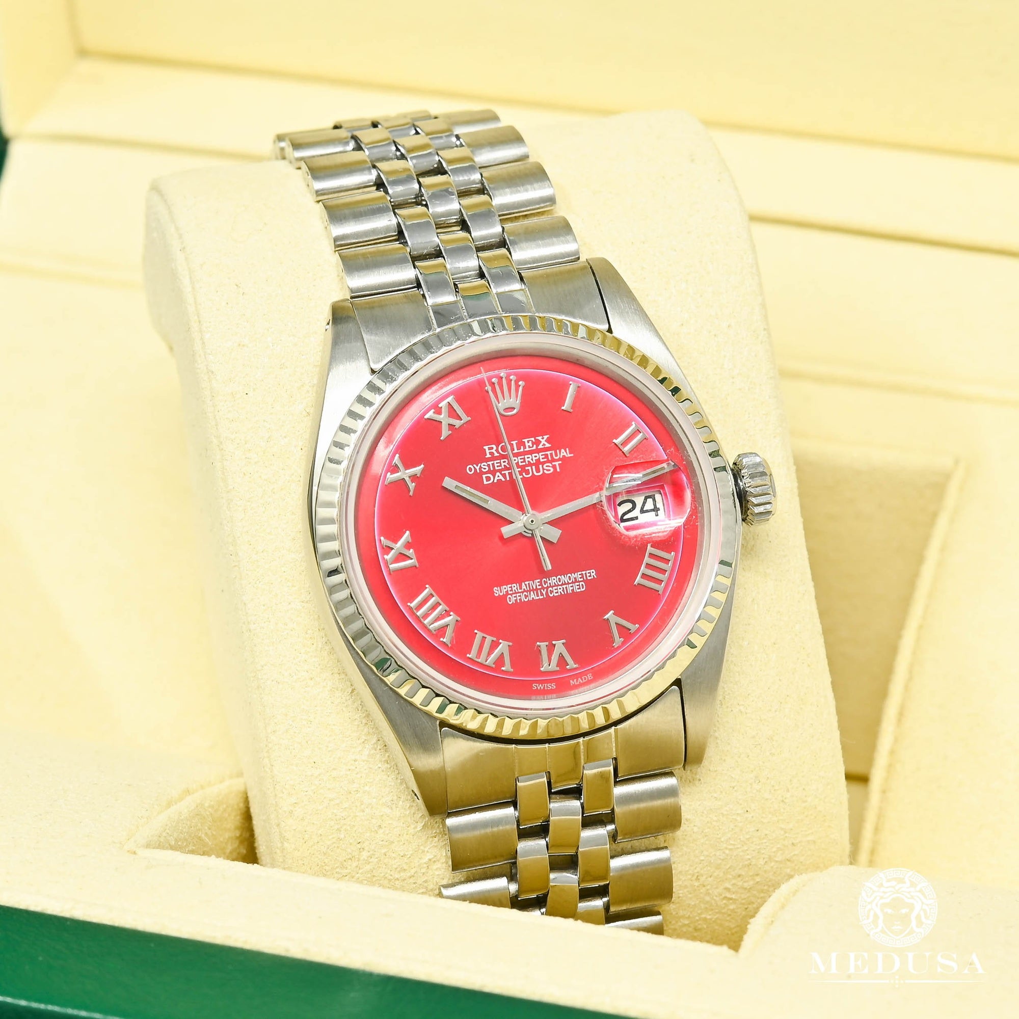 Montre Rolex | Montre Homme Rolex Datejust 36mm - Rouge Classic Stainless