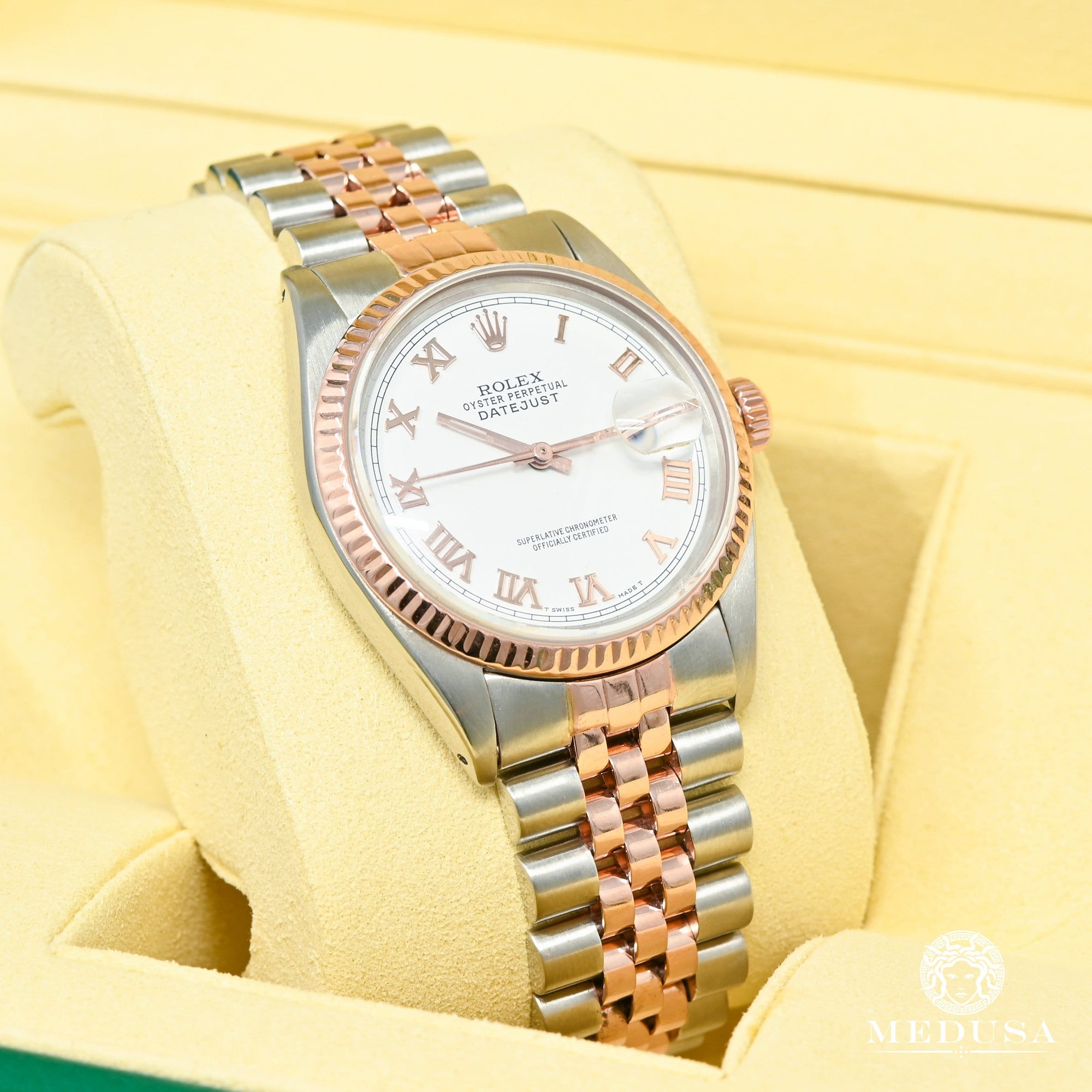 Montre Rolex | Montre Homme Rolex Datejust 36mm - White Everose Or Rose 2 Tons