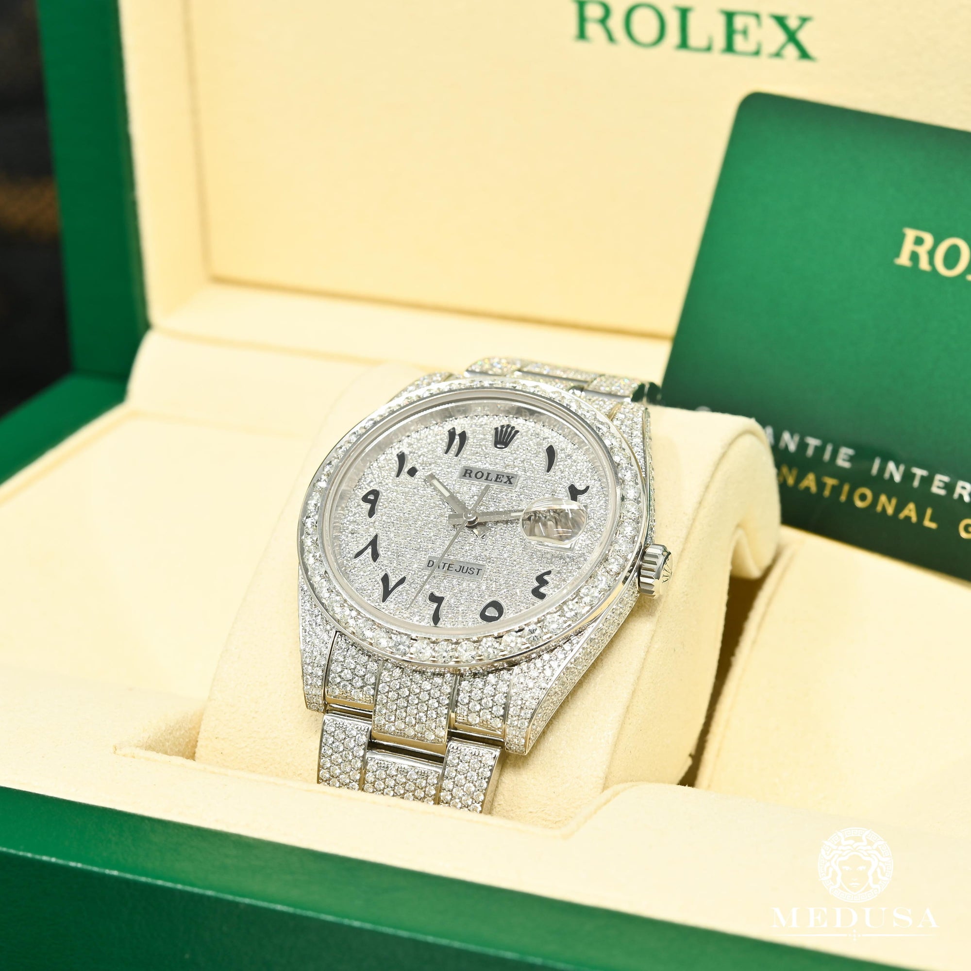 Rolex watch | Rolex Datejust Men&#39;s Watch 41mm - Arabic Full Iced Stainless