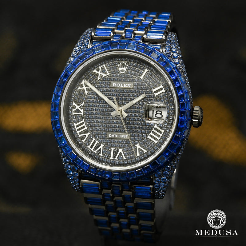 Montre Rolex | Montre Homme Rolex Datejust 41mm - Black &amp; Blue Sapphire Or Noir