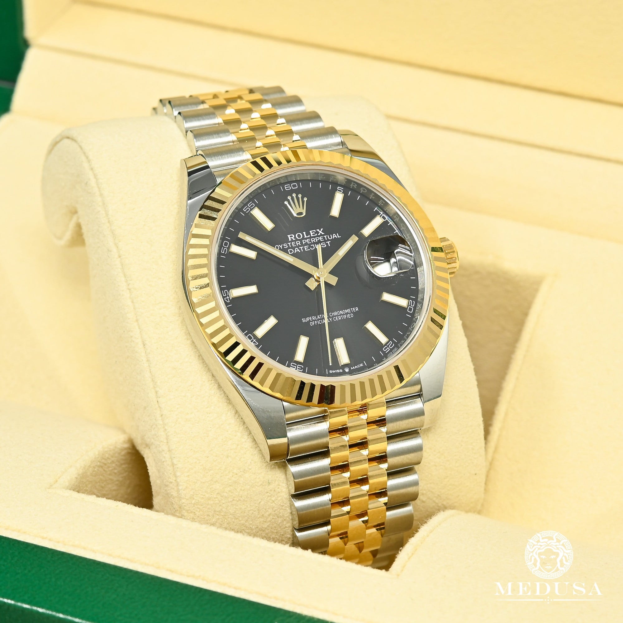 Montre Rolex | Montre Homme Rolex Datejust 41mm - Black Jubilee Fluted Or 2 Tons