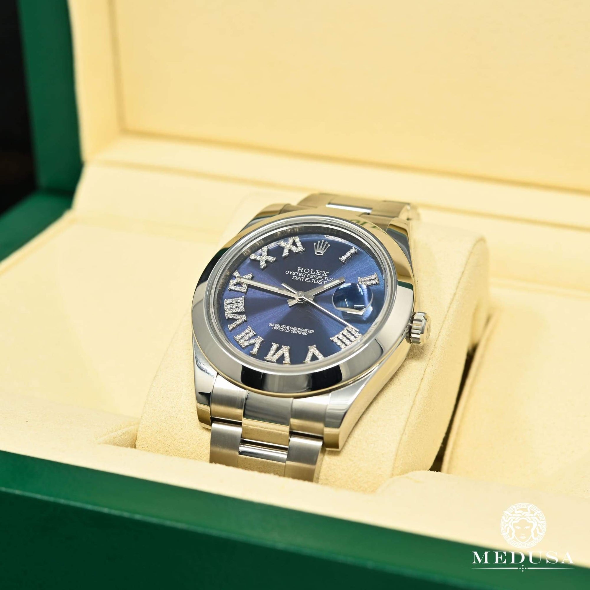 Montre Rolex | Montre Homme Rolex Datejust 41mm - Bleu Romain Stainless
