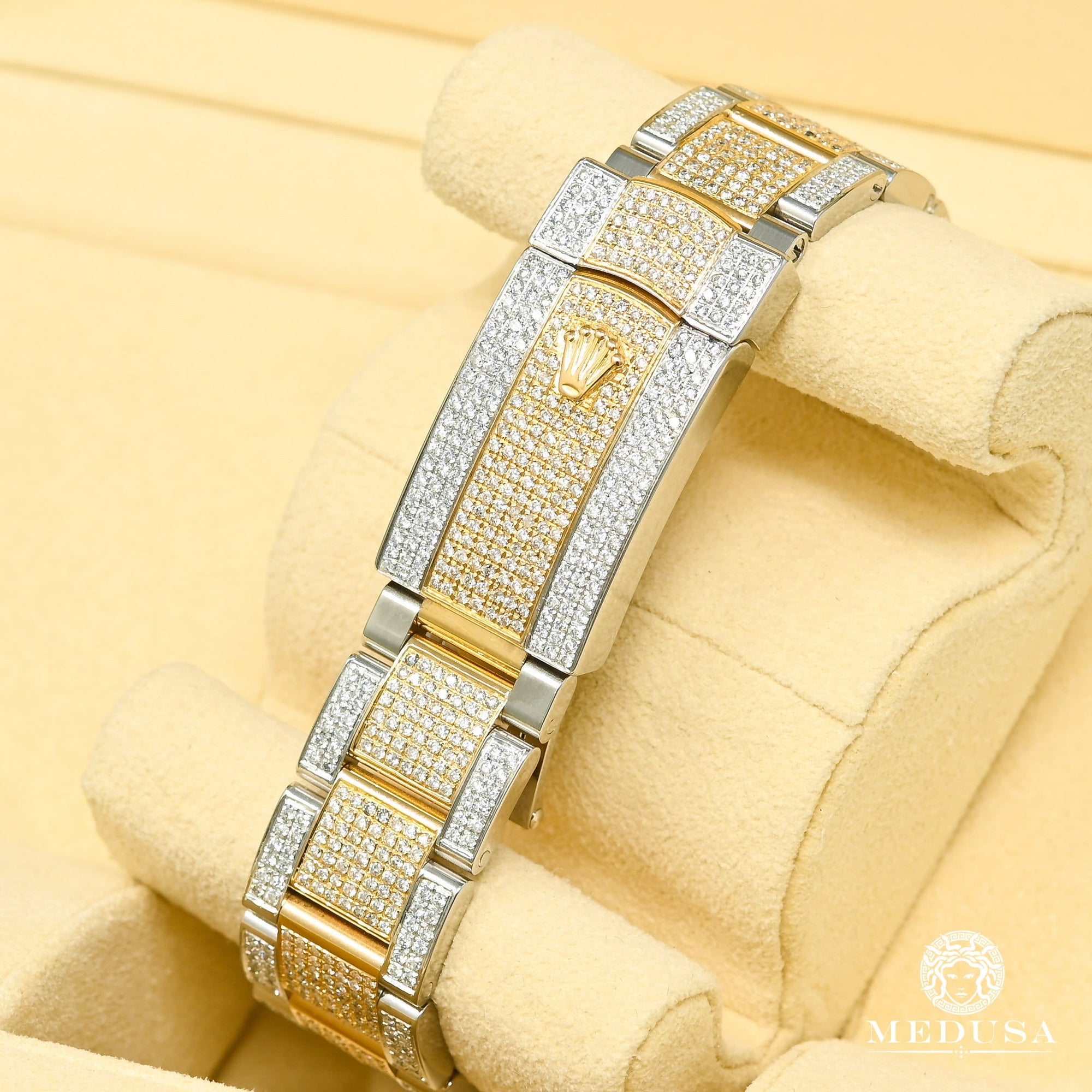 Montre Rolex | Montre Homme Rolex Datejust 41mm - Champagne 2 Tones Iced Or 2 Tons