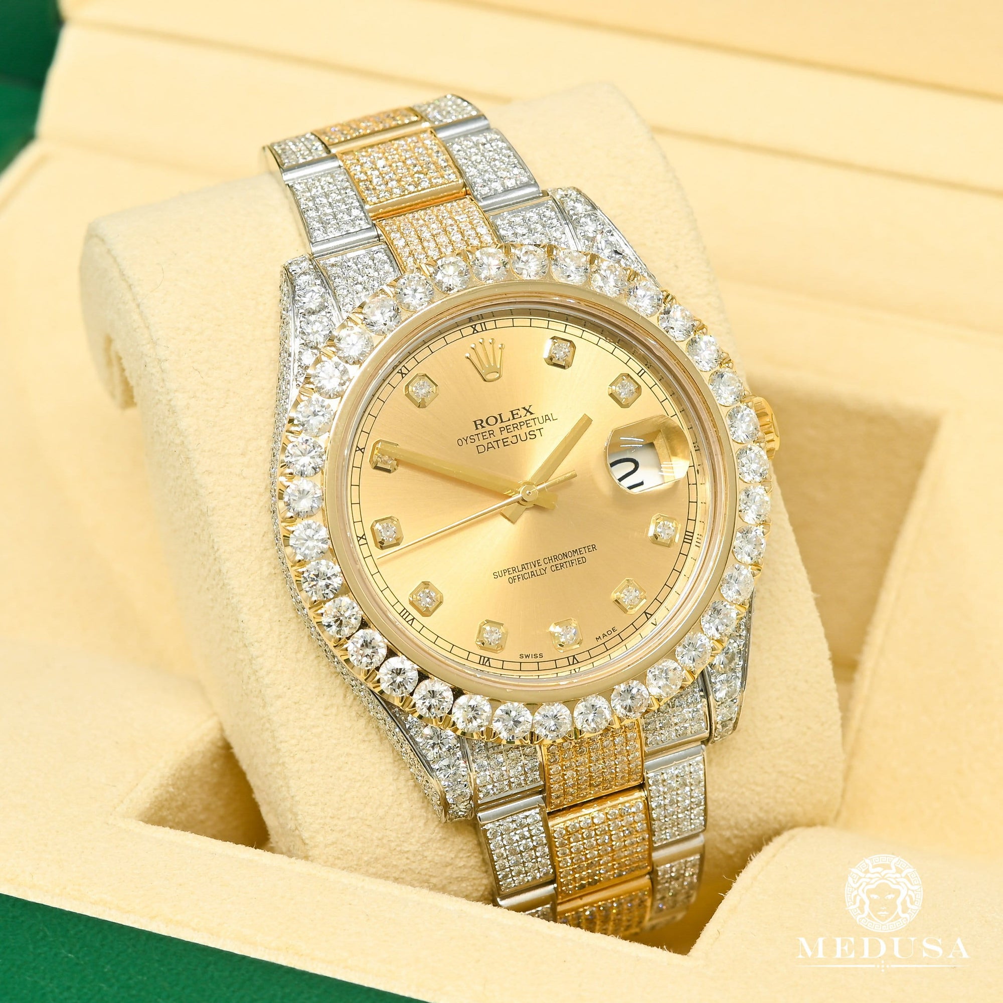 Rolex watch | Rolex Datejust 41mm Men&#39;s Watch - Champagne 2 Tones Iced Gold 2 Tones