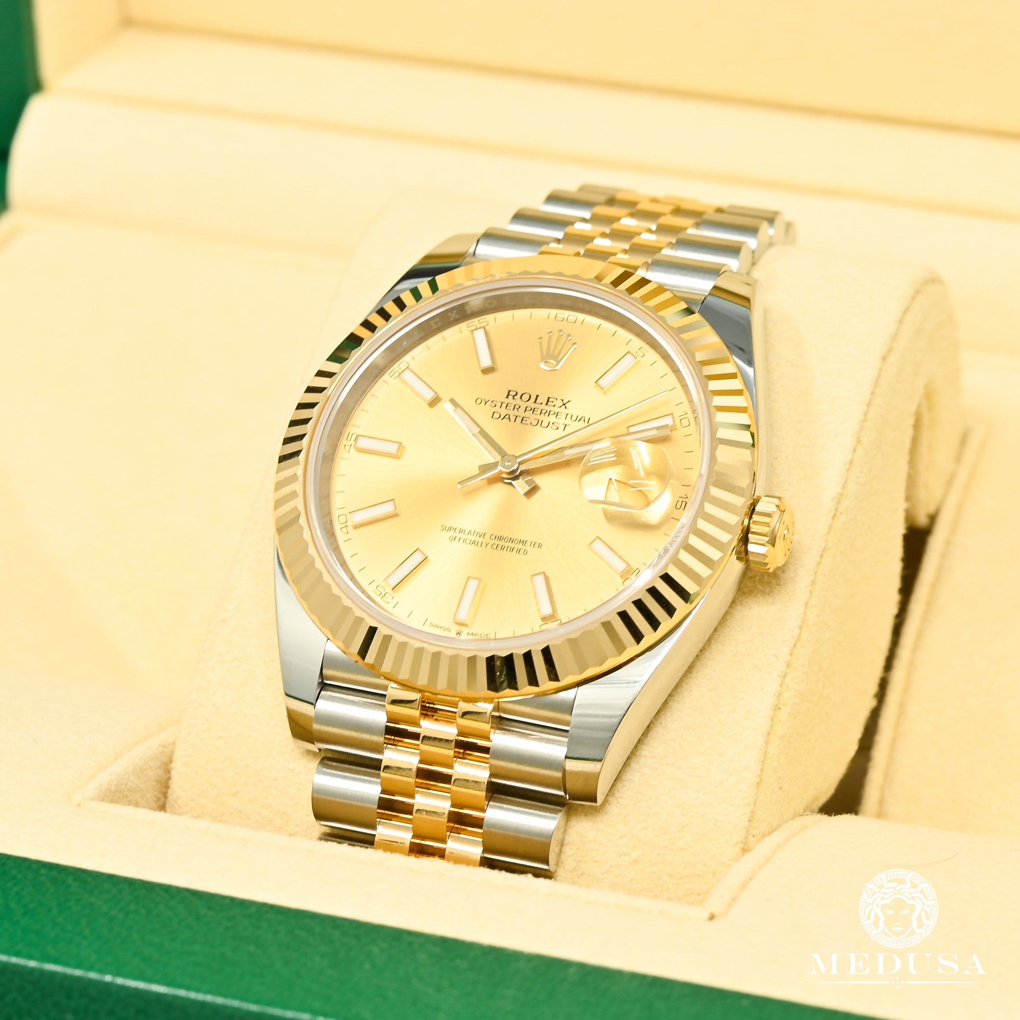 Montre Rolex | Montre Homme Rolex Datejust 41mm - Champagne Jubilee Fluted Or 2 Tons