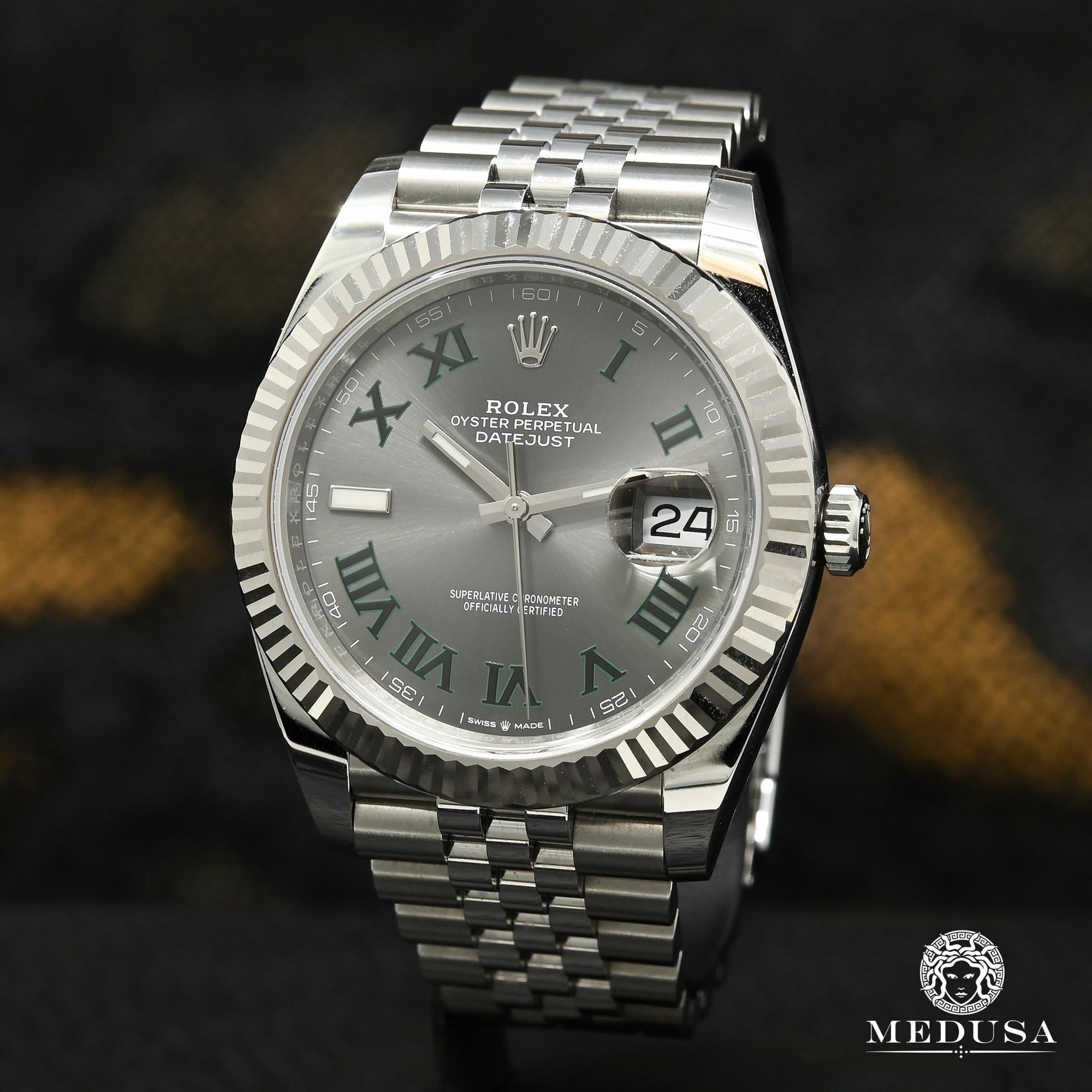 Rolex watch | Rolex Datejust Men's Watch 41mm - Fluted Jubilee Wimbledon White Gold