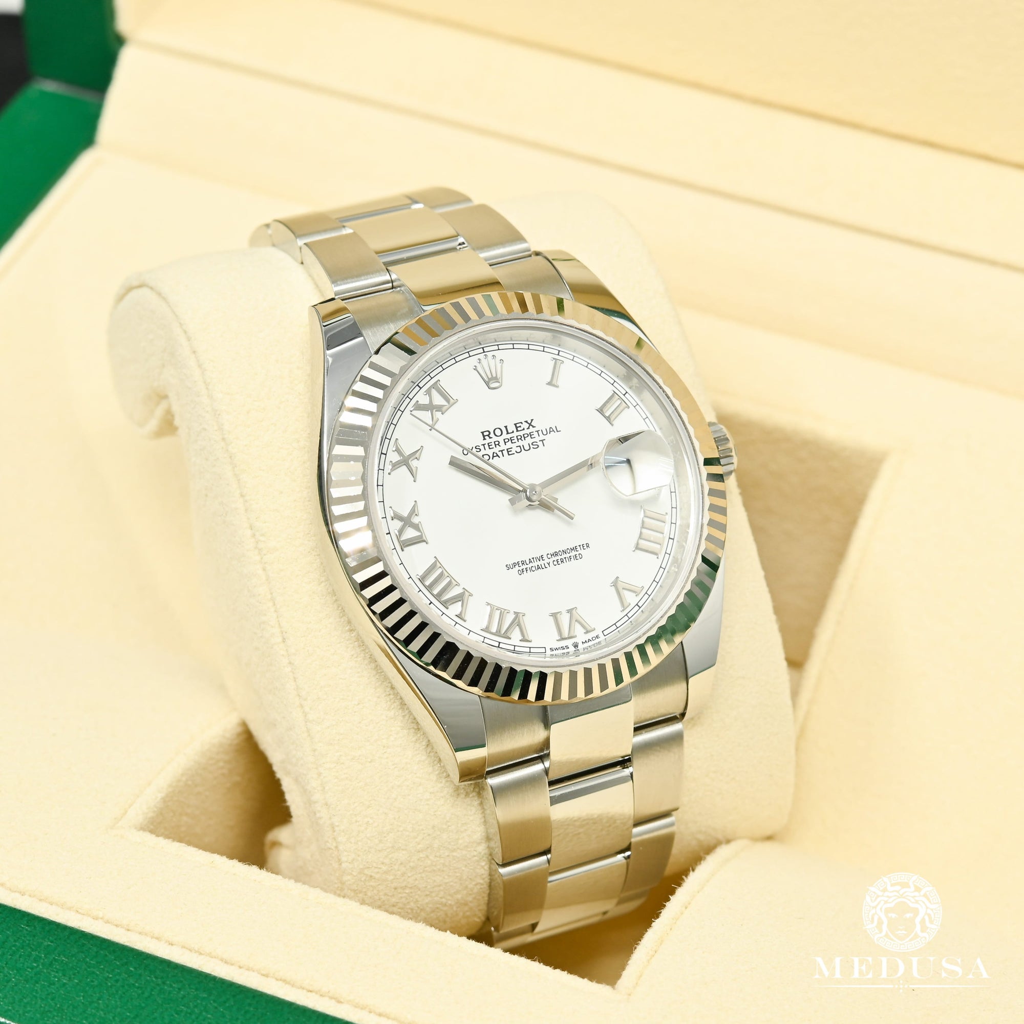 Montre Rolex | Montre Homme Rolex Datejust 41mm - Fluted White Romain Or Blanc