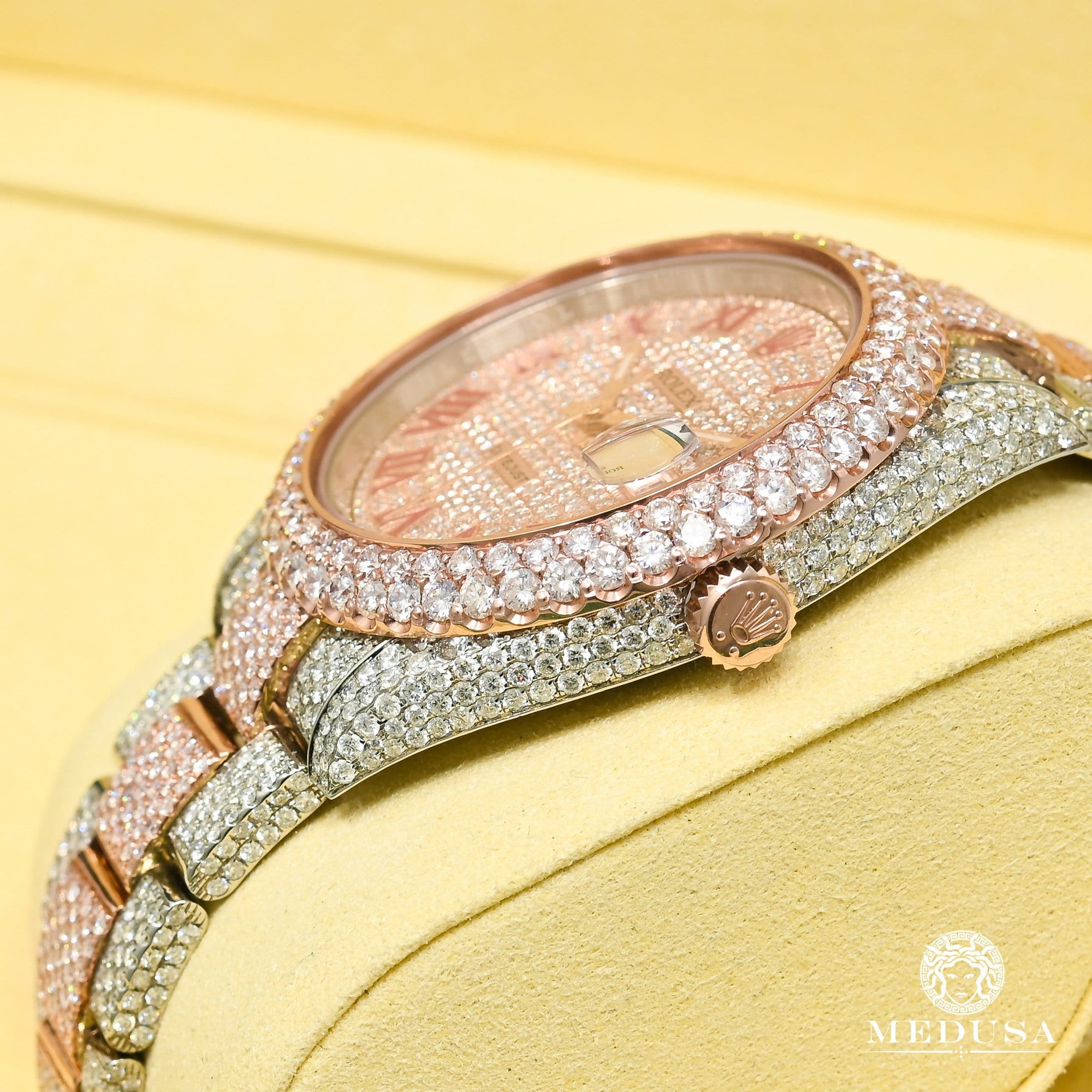 Montre Rolex | Montre Homme Rolex Datejust 41mm - Full Honeycomb Everose Or Rose 2 Tons