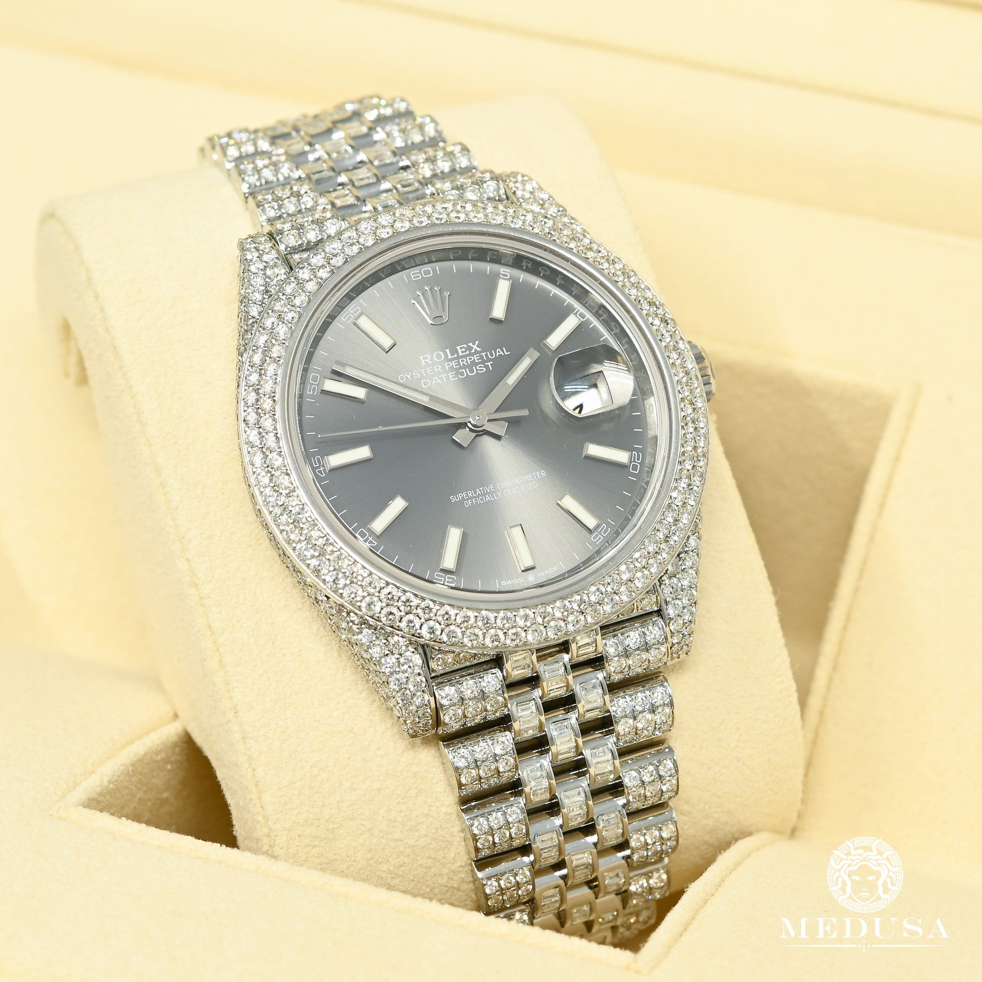 Montre Rolex | Montre Homme Rolex Datejust 41mm - Jubilee Full Honeycomb Rhodium Stainless