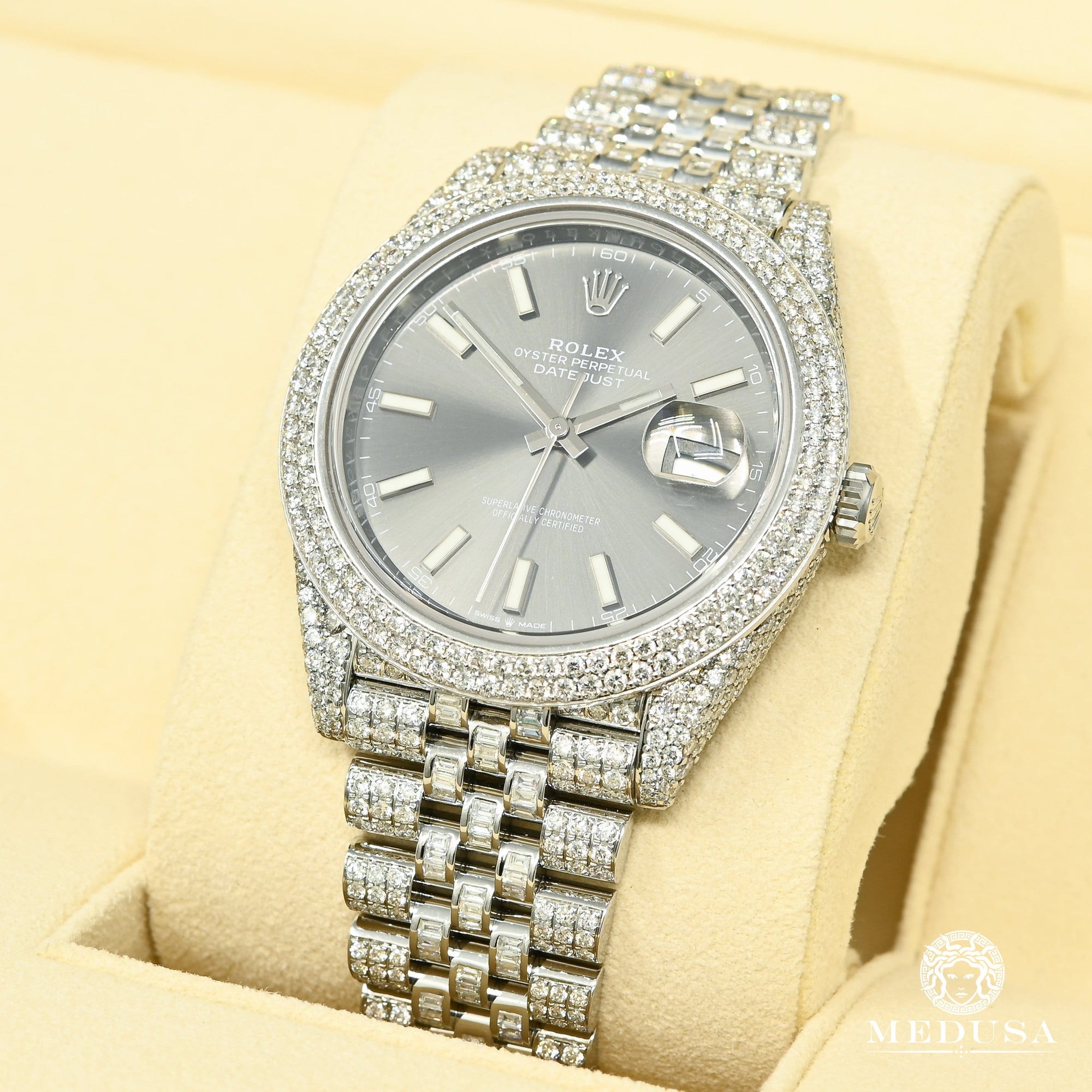 Montre Rolex | Montre Homme Rolex Datejust 41mm - Jubilee Full Honeycomb Rhodium Stainless