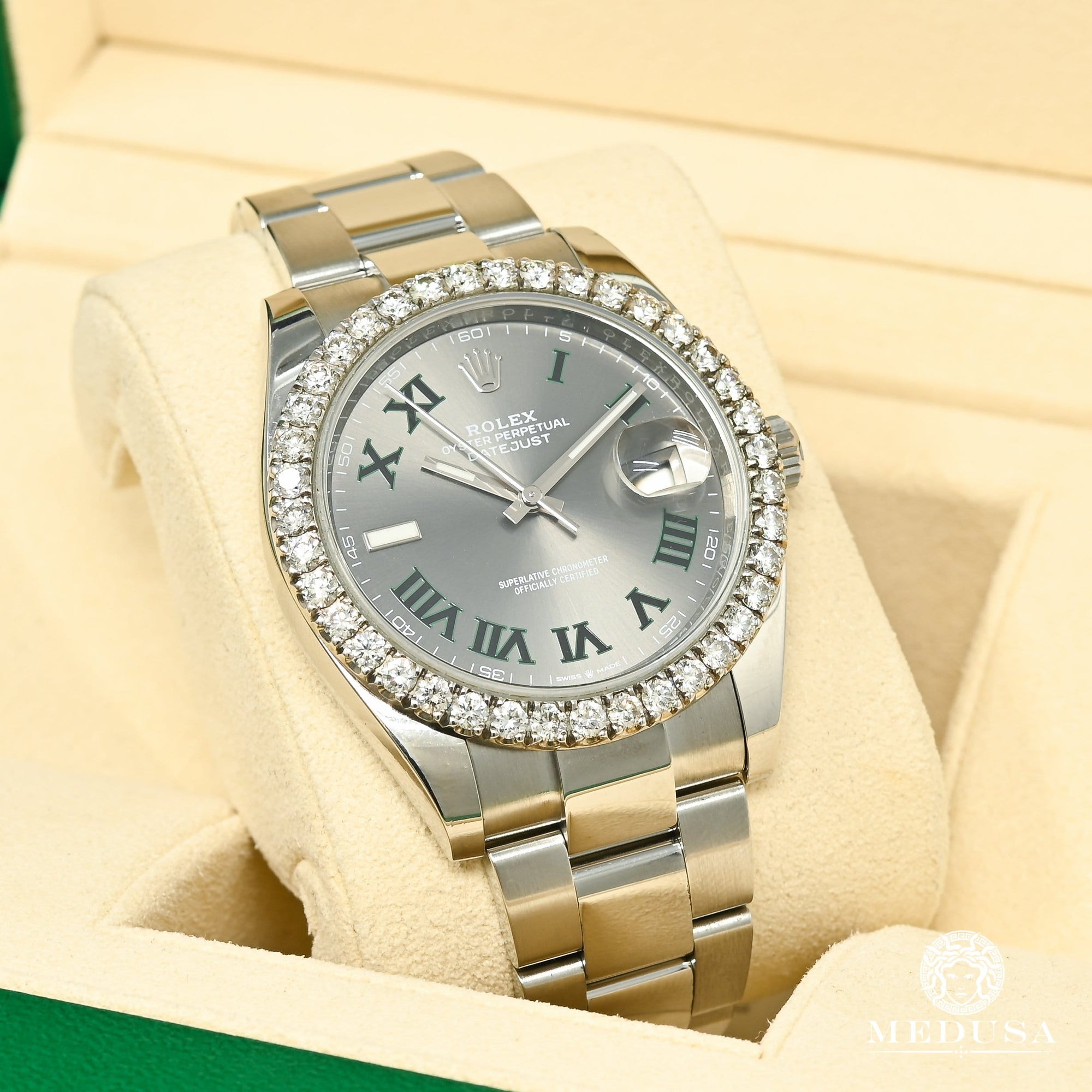 Rolex watch | Rolex Datejust 41mm Men&#39;s Watch - Wimbledon Iced Stainless