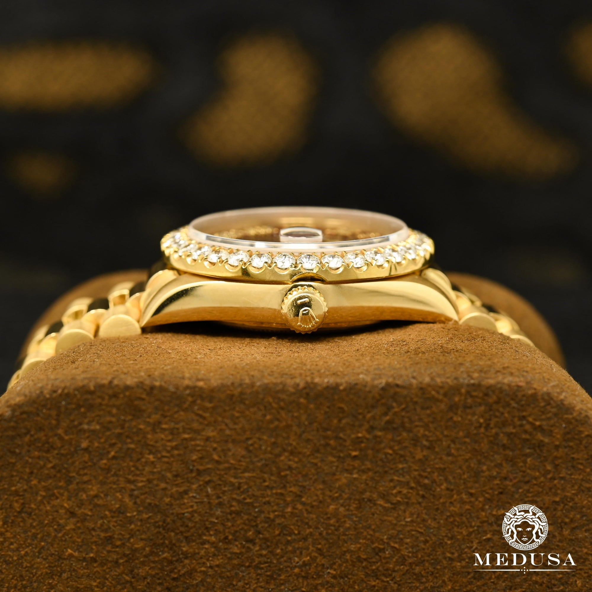 Montre Rolex | Montre Homme Rolex Day-Date 36mm - Cyan ’’Mother Of Pearl’’ Romain / Or Jaune