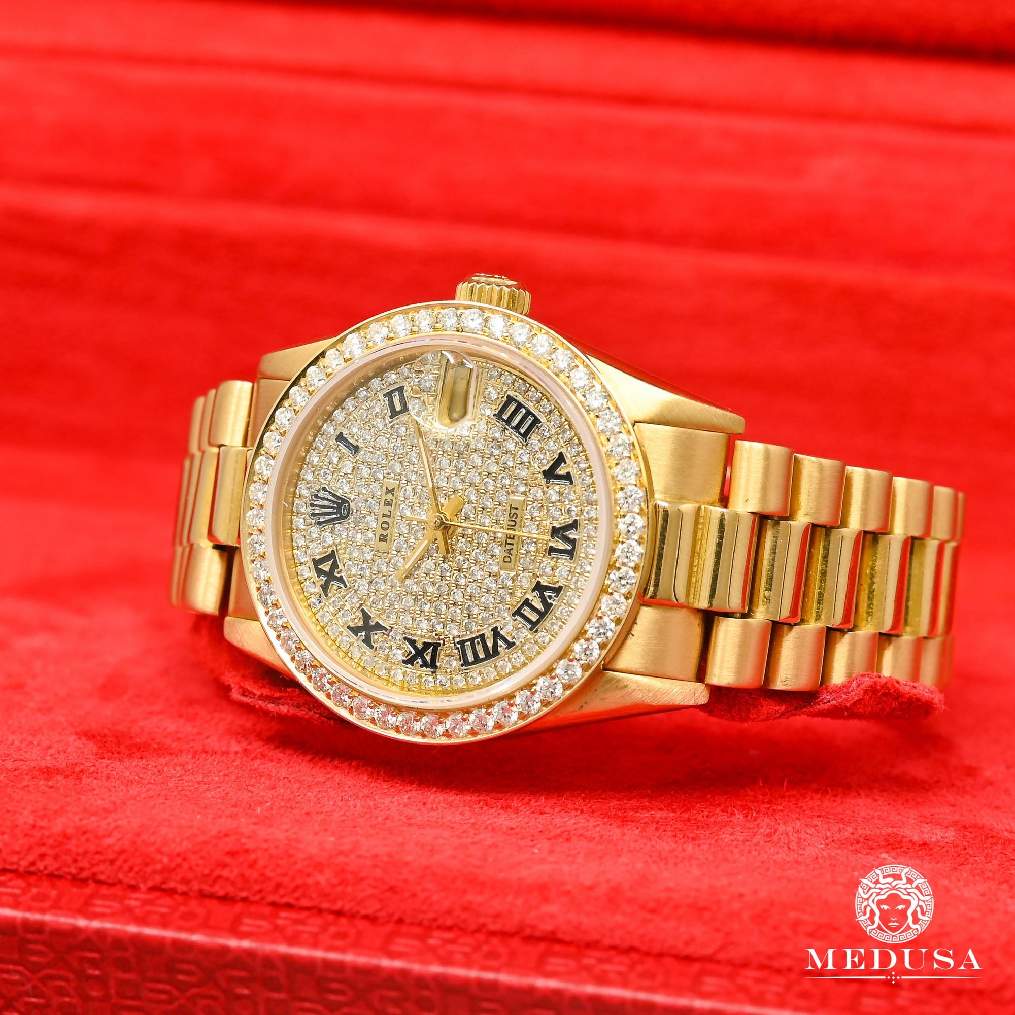 Rolex watch | Rolex Lady-Datejust Women&#39;s Watch 31mm - President Iced Yellow Gold