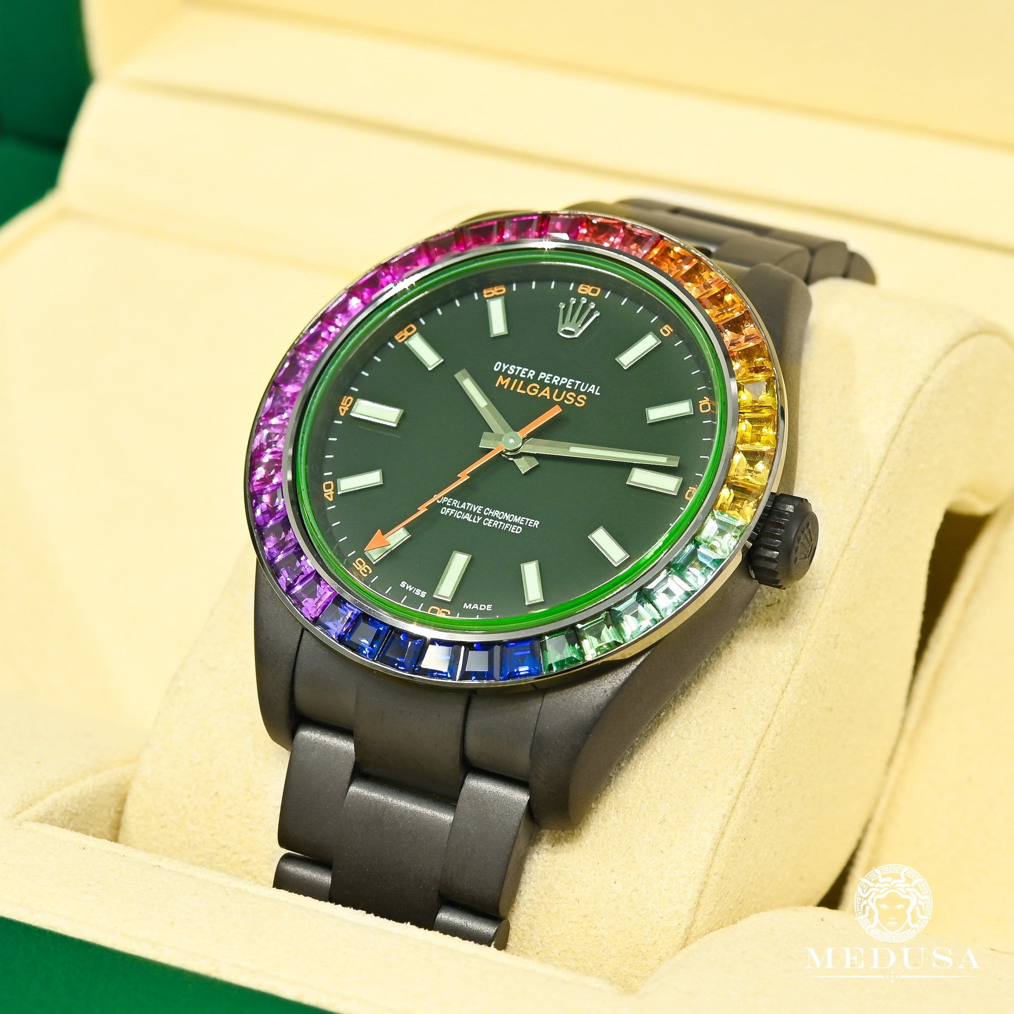 Montre Rolex | Montre Homme Rolex Milgauss 40mm - Black Rainbow Or Noir