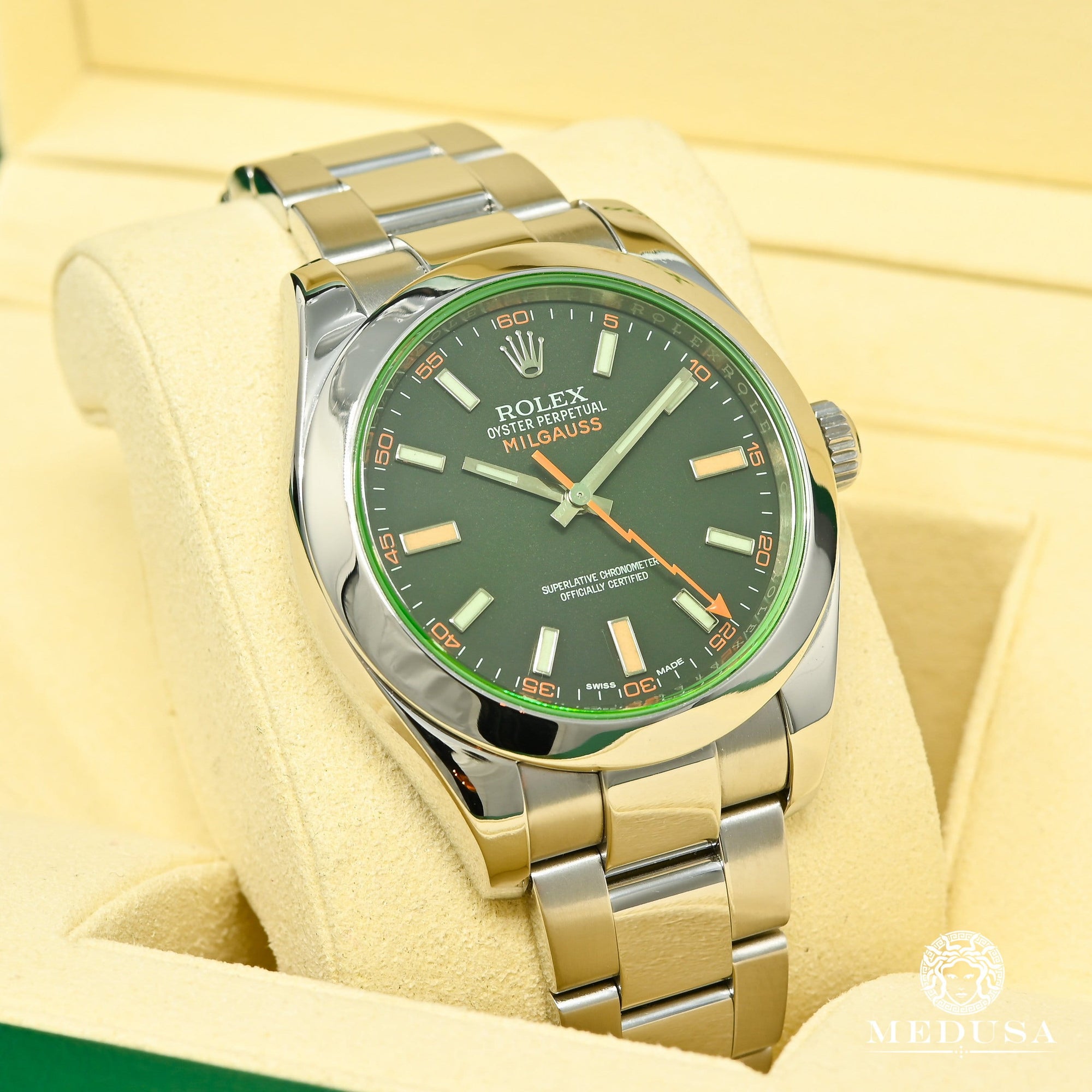 Montre Rolex | Montre Homme Rolex Milgauss 40mm - Green Crystal Stainless