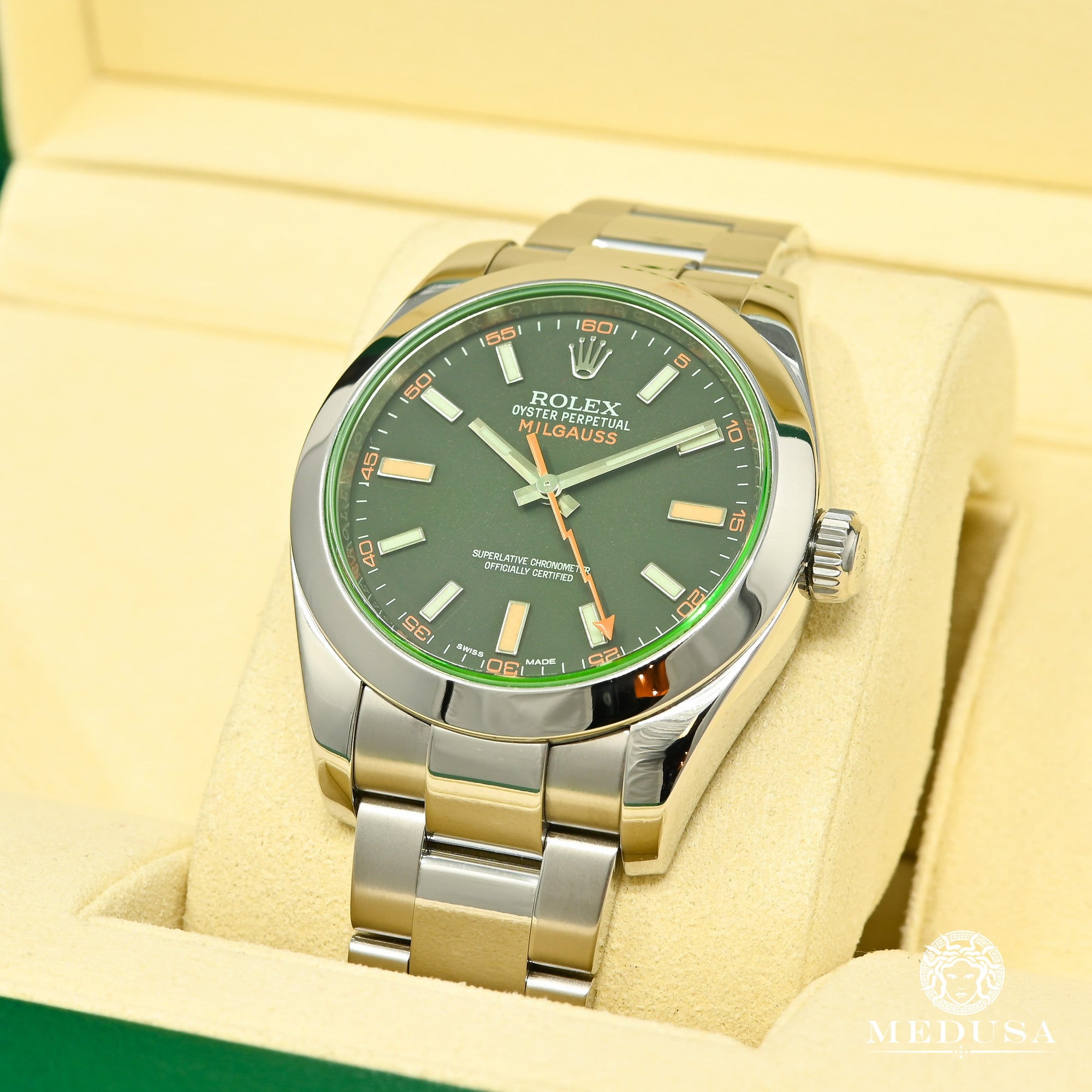 Montre Rolex | Montre Homme Rolex Milgauss 40mm - Green Crystal Stainless