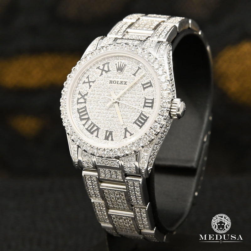 Montre Rolex | Montre Femme Rolex Oyster Perpetual 31mm - Full Iced Out Stainless