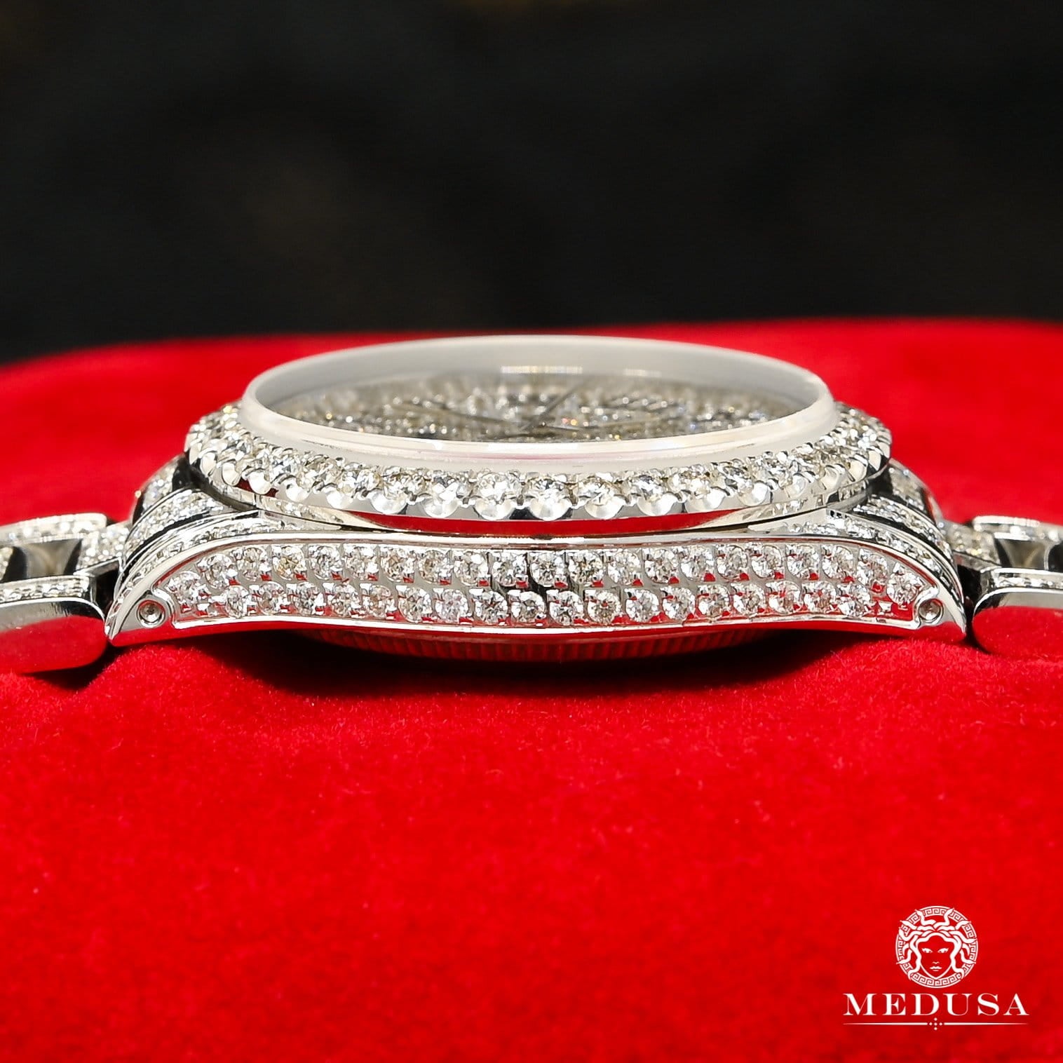 Rolex watch | Rolex Oyster Perpetual Date 31mm Women&#39;s Watch - Full Iced Out Stainless