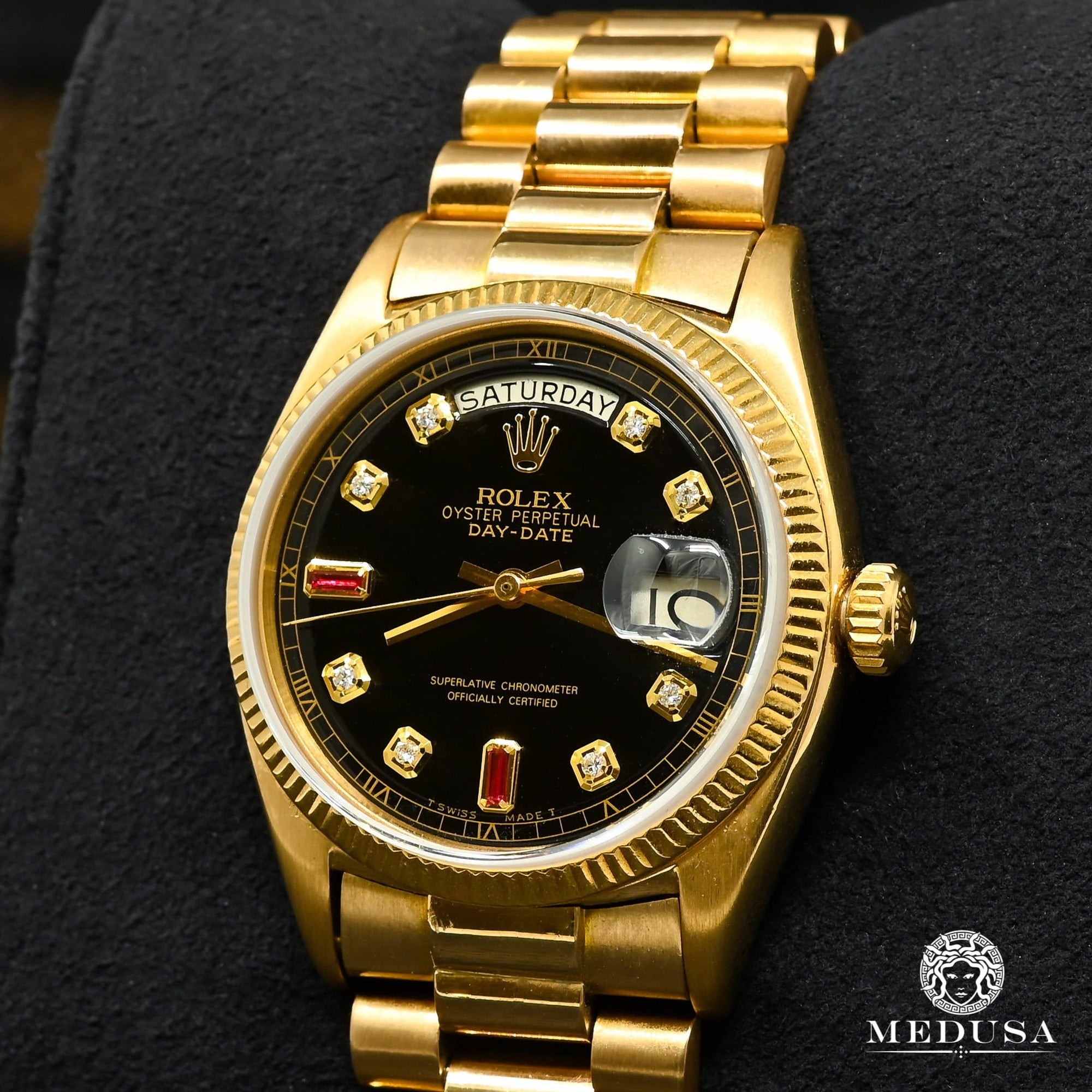 Montre Rolex | Montre Homme Rolex President Day-Date 36mm - Black Ruby Or Jaune