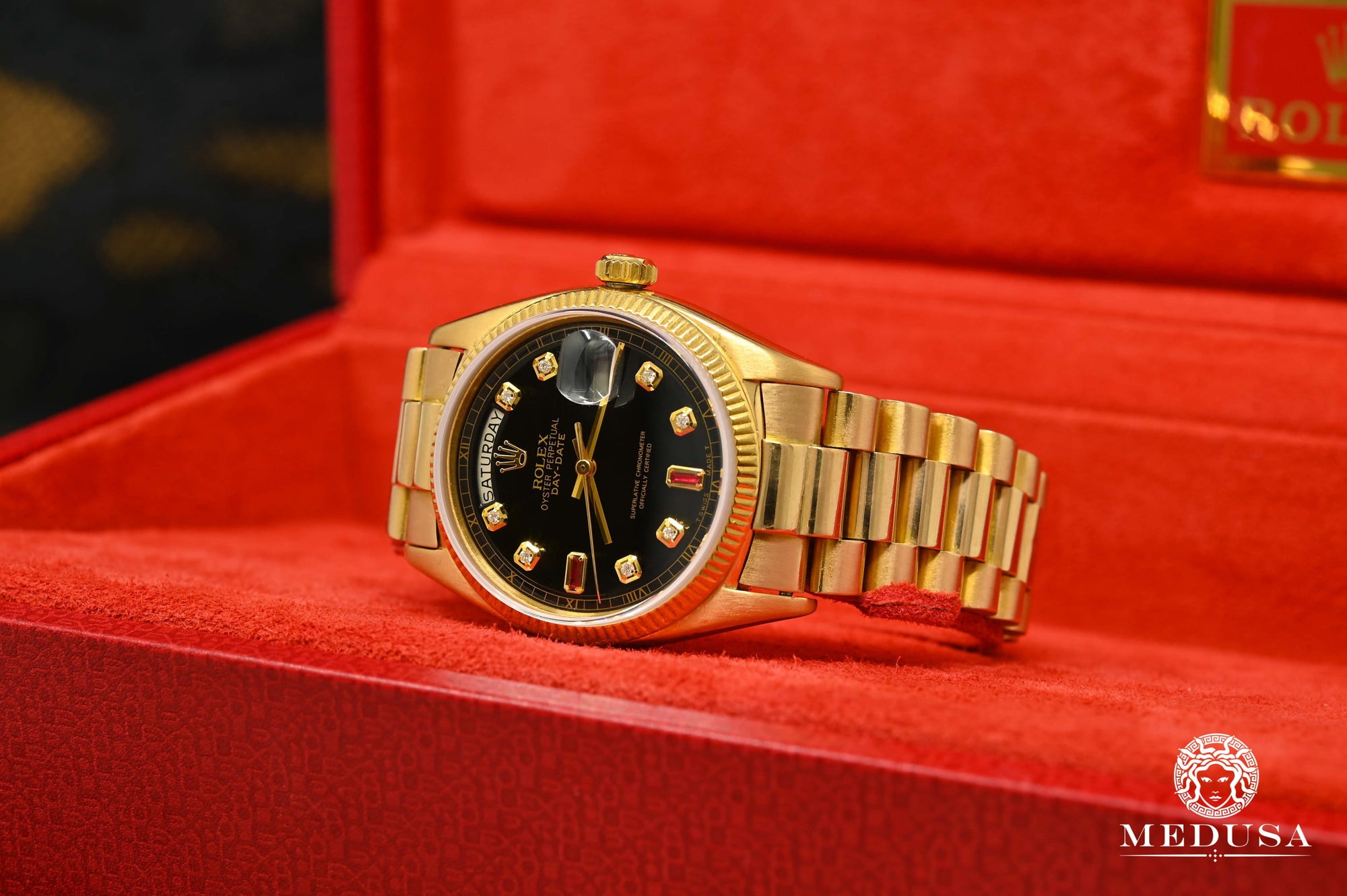 Montre Rolex | Montre Homme Rolex President Day-Date 36mm - Black Ruby Or Jaune