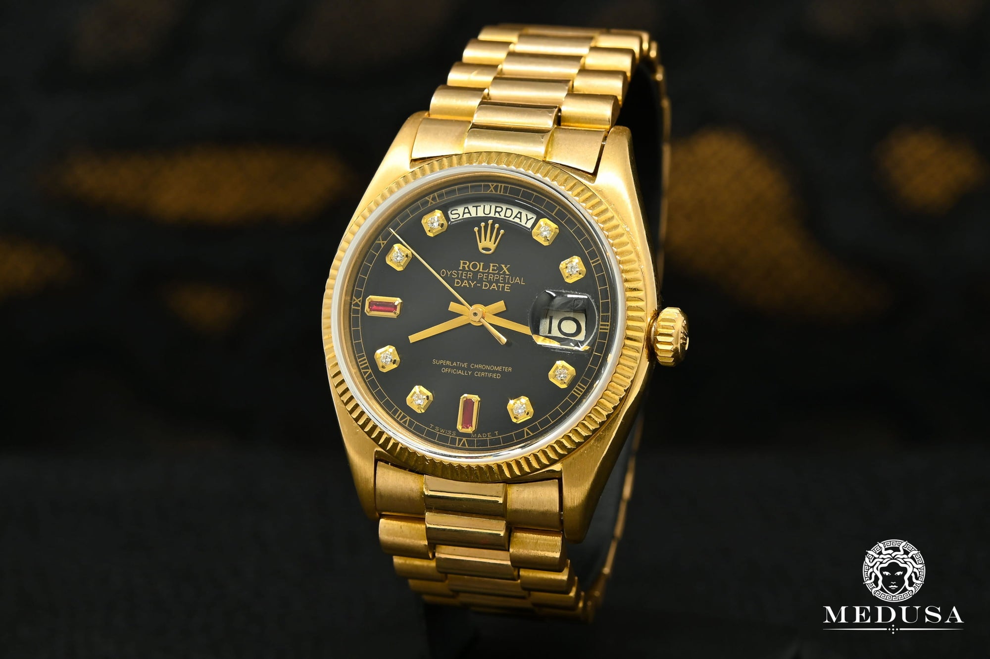 Montre Rolex | Montre Homme Rolex President Day-Date 36mm - Black Ruby Or Jaune