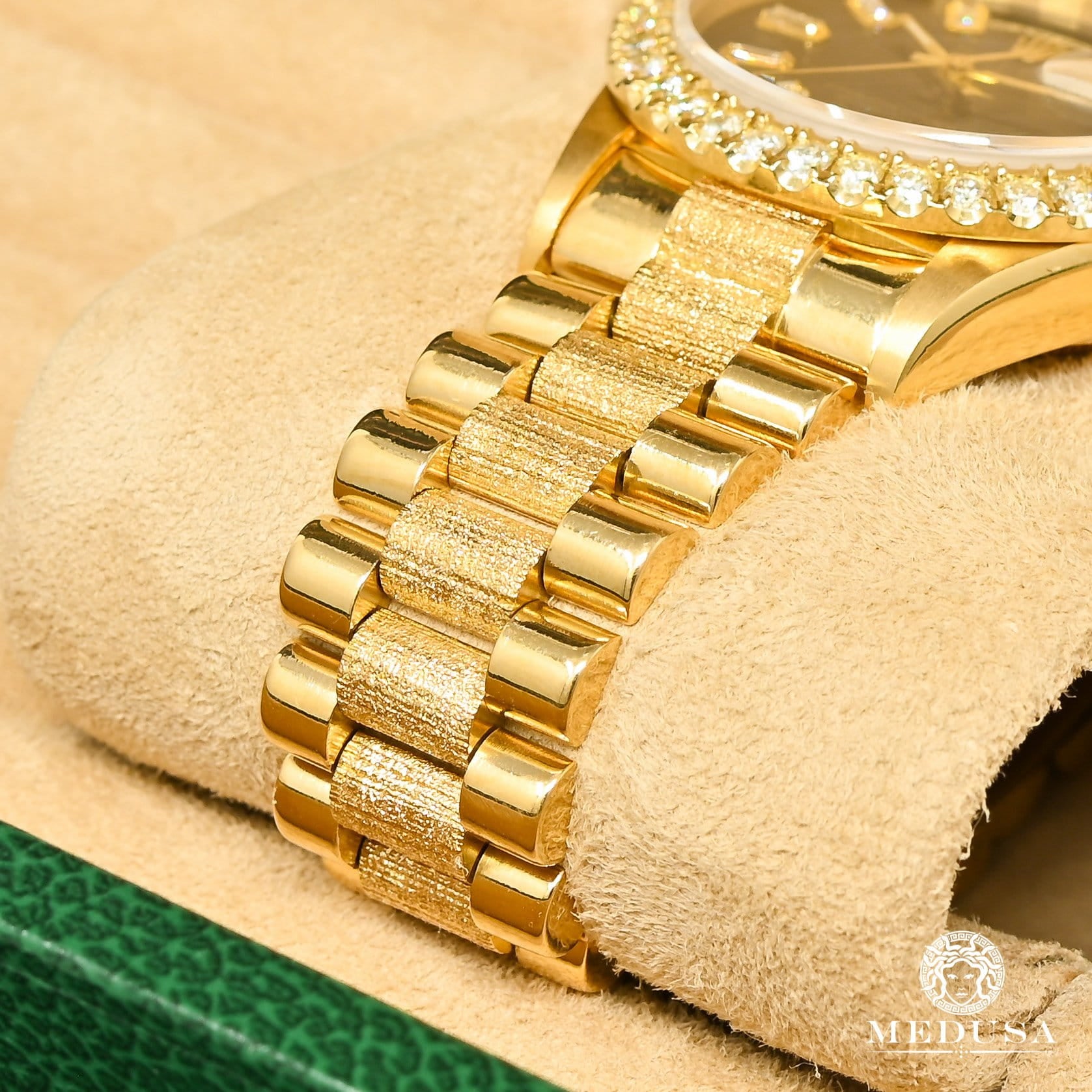 Montre Rolex | Montre Homme Rolex President Day-Date 36mm - Full Baguette Noir Baguette / Or Jaune