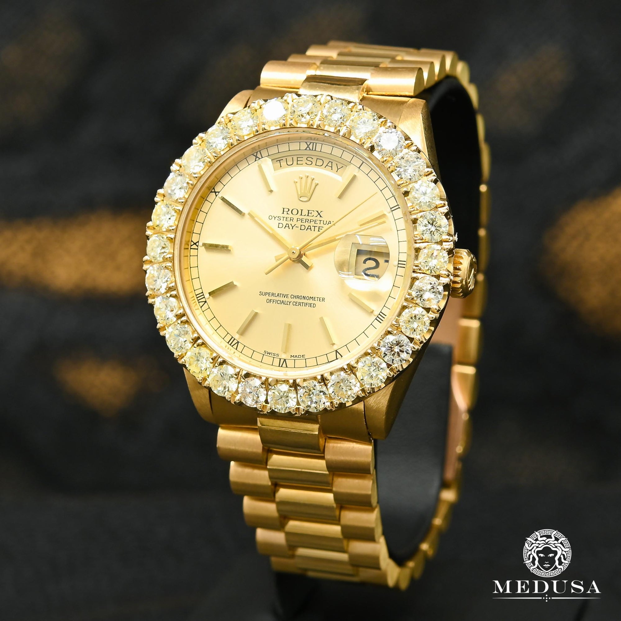 Rolex watch | Rolex President Day-Date Men's Watch 36mm - Iced Champagne Yellow Gold