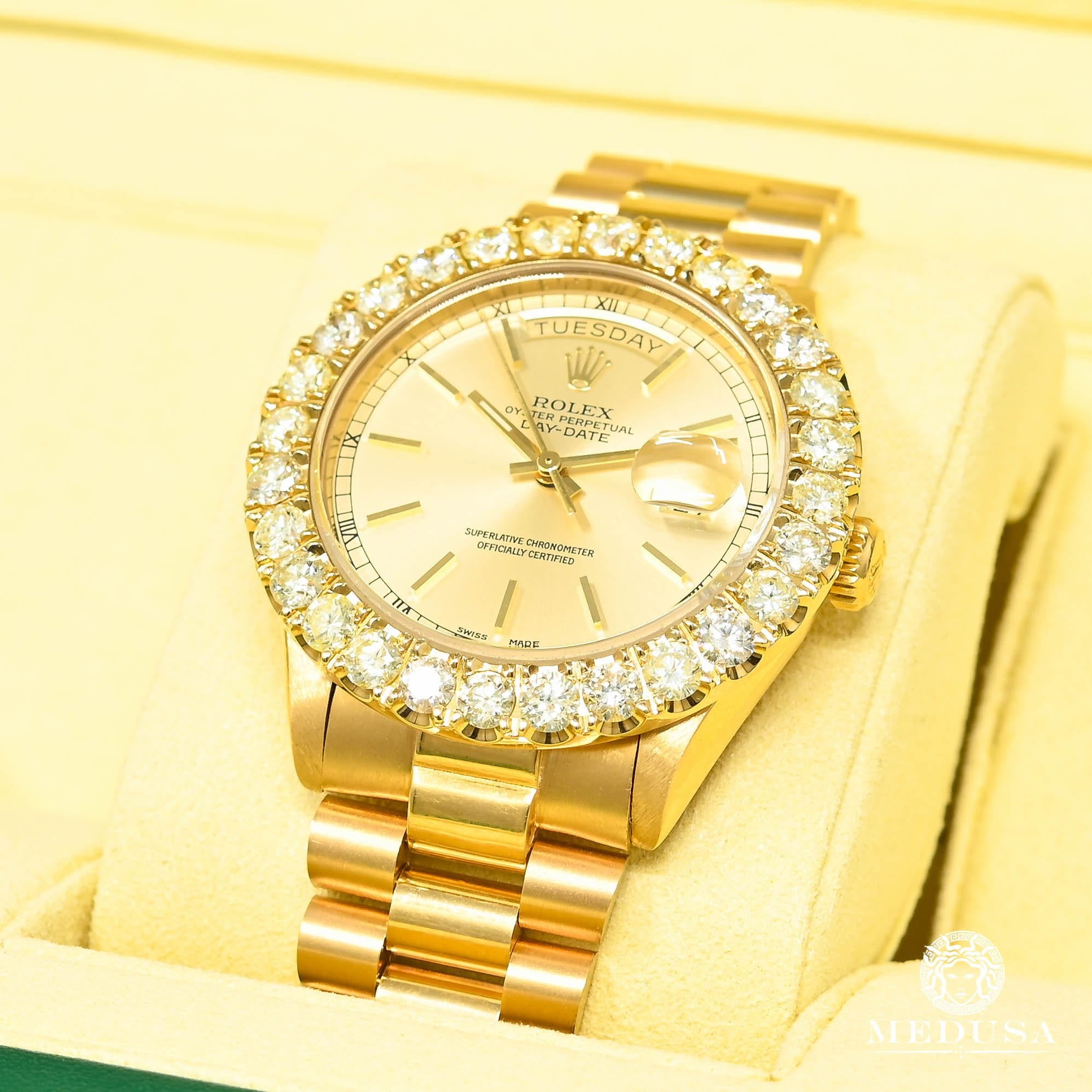 Rolex watch | Rolex President Day-Date Men&#39;s Watch 36mm - Iced Champagne Yellow Gold