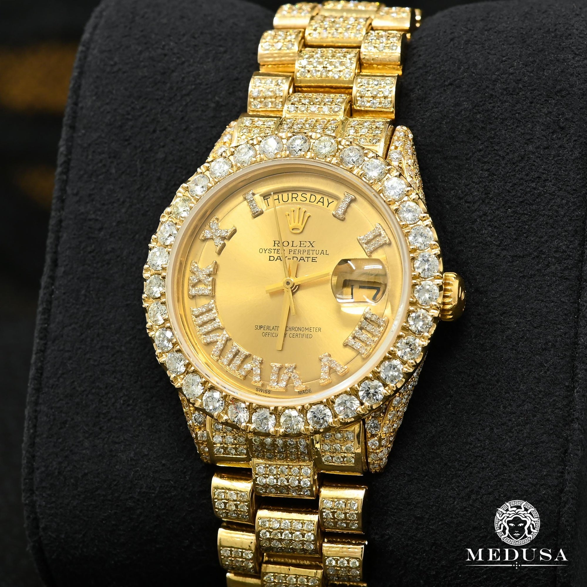Montre Rolex | Montre Homme Rolex President Day-Date 36mm - Iced Out Or Jaune