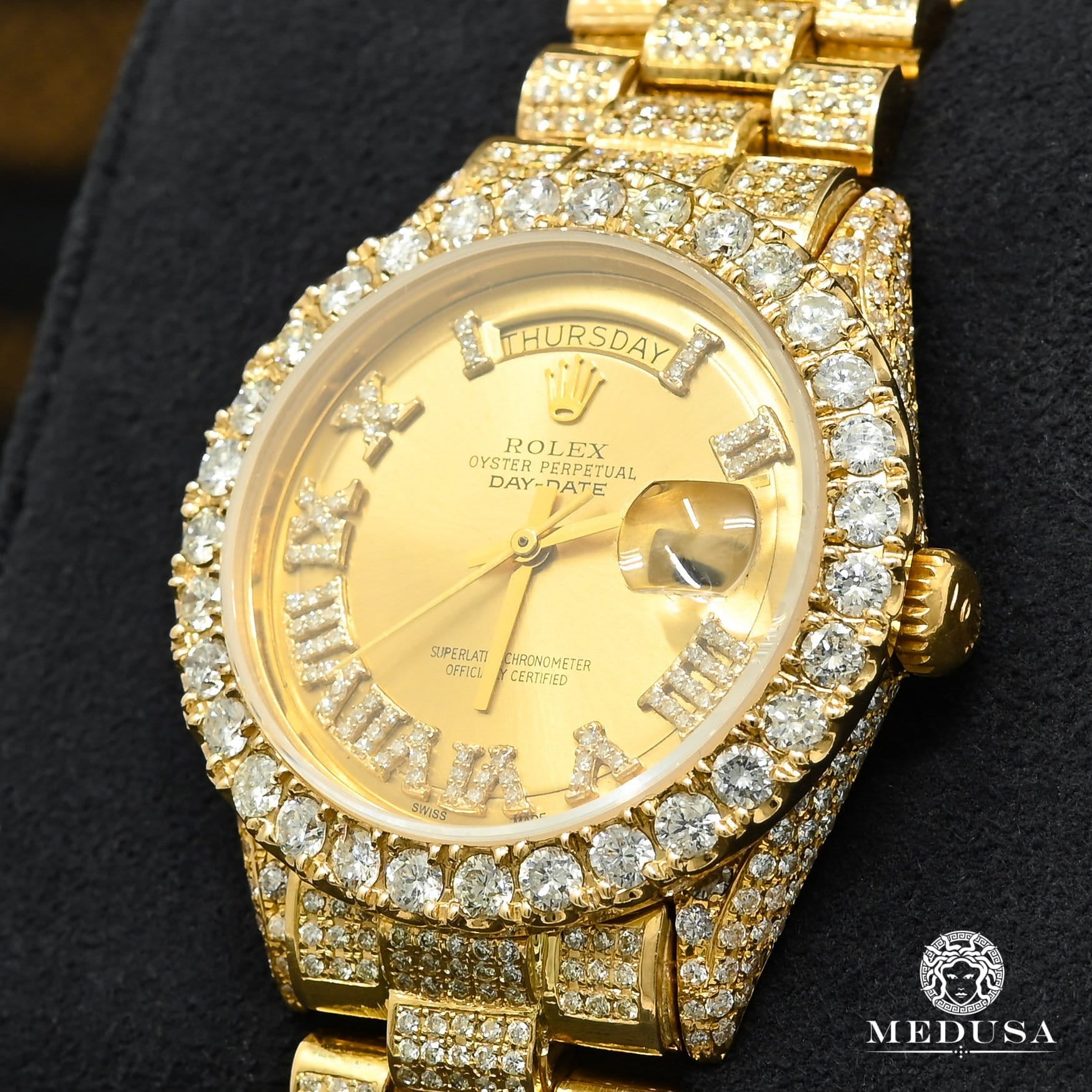 Montre Rolex | Montre Homme Rolex President Day-Date 36mm - Iced Out Or Jaune