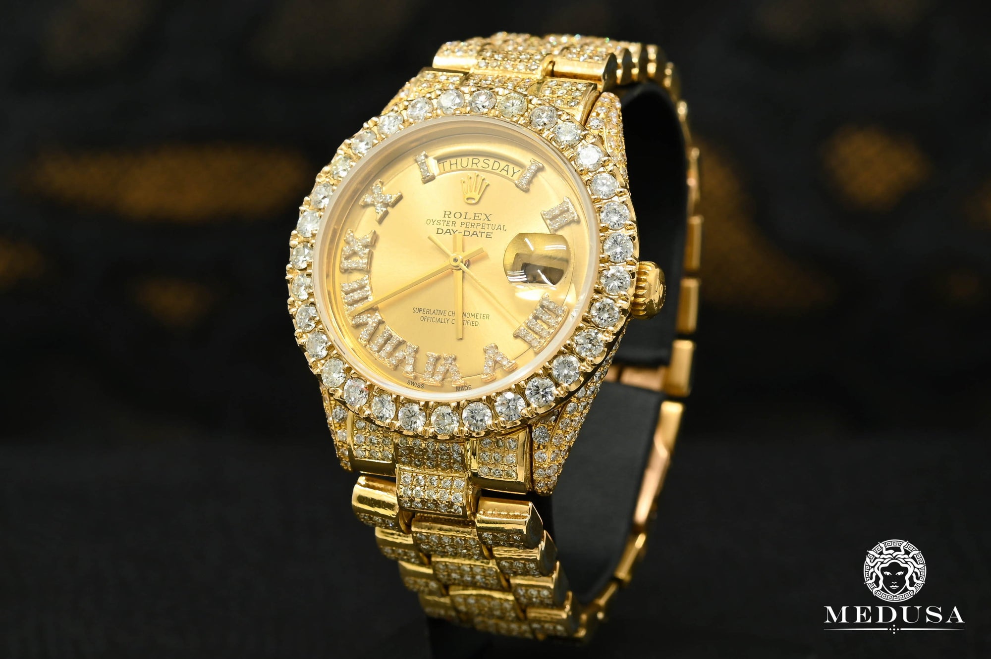 Montre Rolex | Montre Homme Rolex President Day-Date 36mm - Iced Out Or Jaune