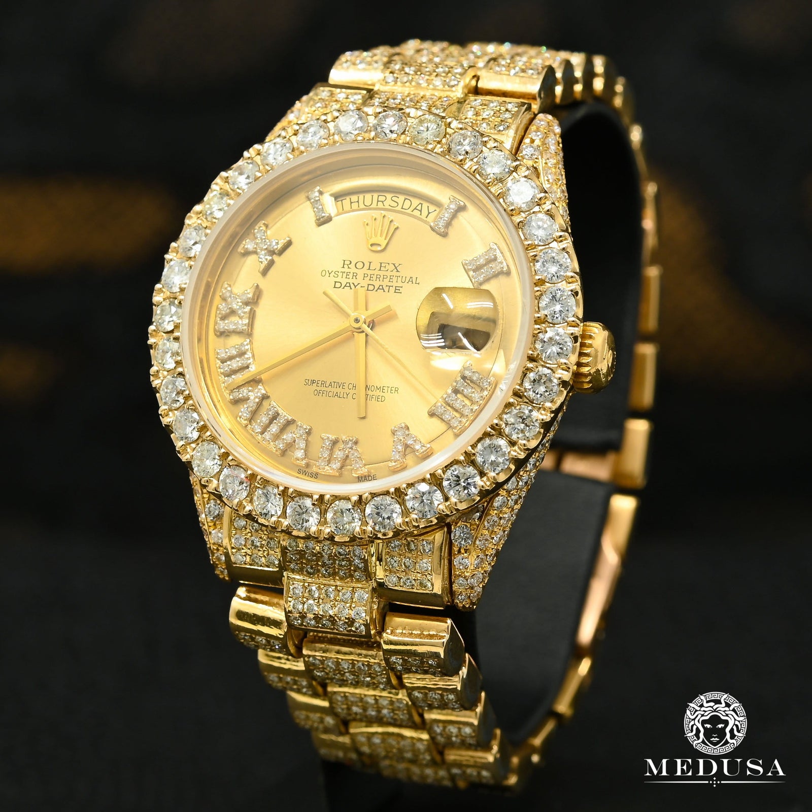 Rolex watch | Rolex President Day-Date Men's Watch 36mm - Iced Out Yellow Gold