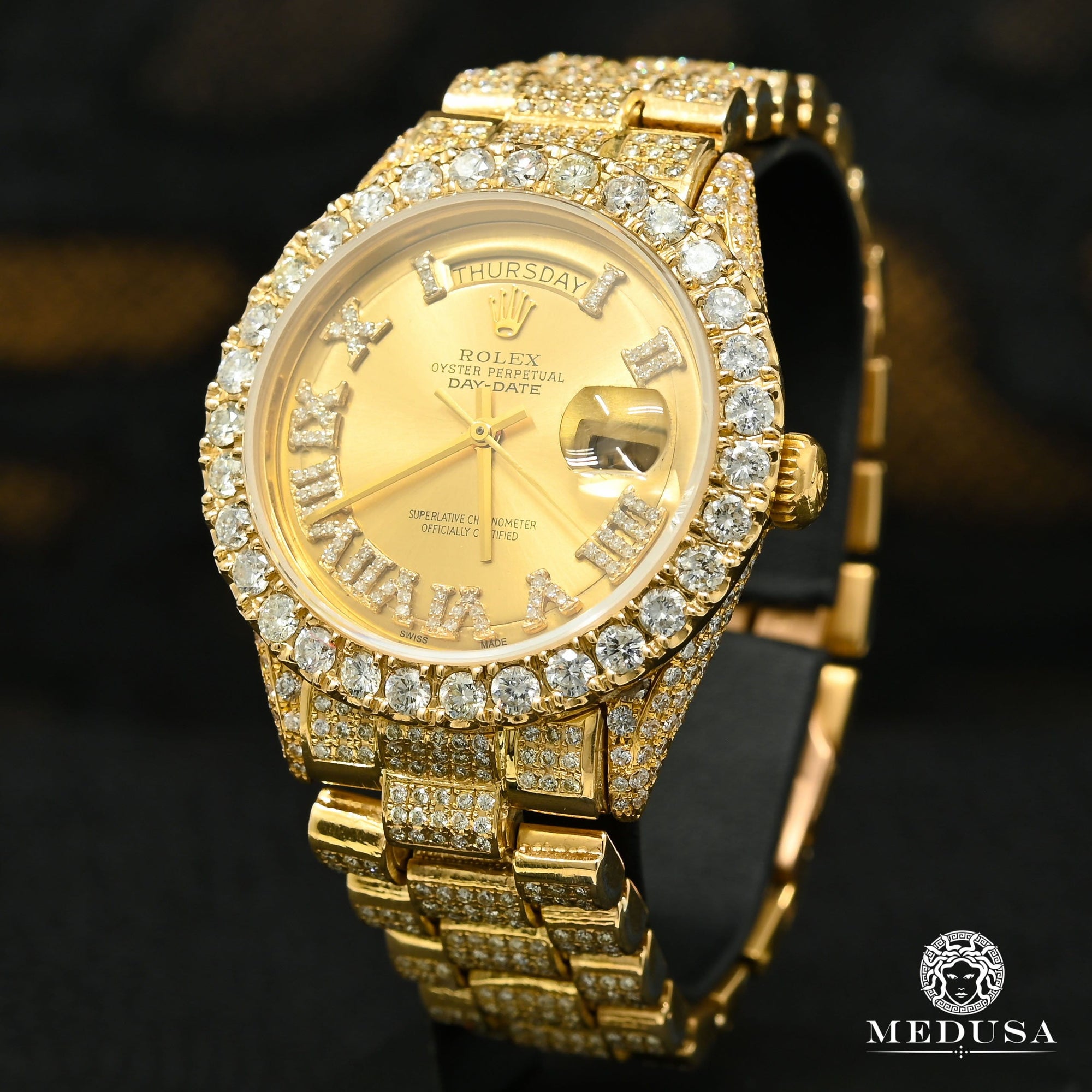 Rolex watch | Rolex President Day-Date Men's Watch 36mm - Iced Out Yellow Gold