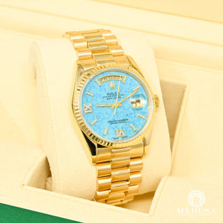 Rolex President Day-Date 36mm - Turquoise  - Yellow Gold