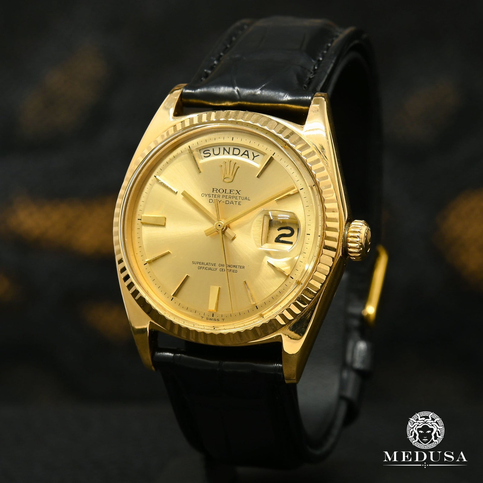 Rolex watch | Rolex President Day-Date Men's Watch 36mm - Vintage Leather Yellow Gold