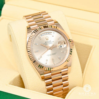 Rolex President Day-Date 40mm - Baguette Rose Gold - Or Rose
