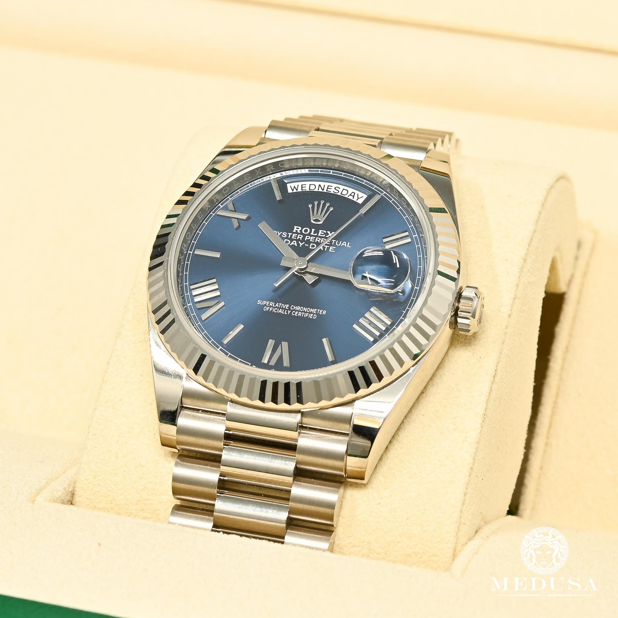 Rolex watch | Rolex President Day-Date Men&#39;s Watch 40mm - Blue White Gold White Gold