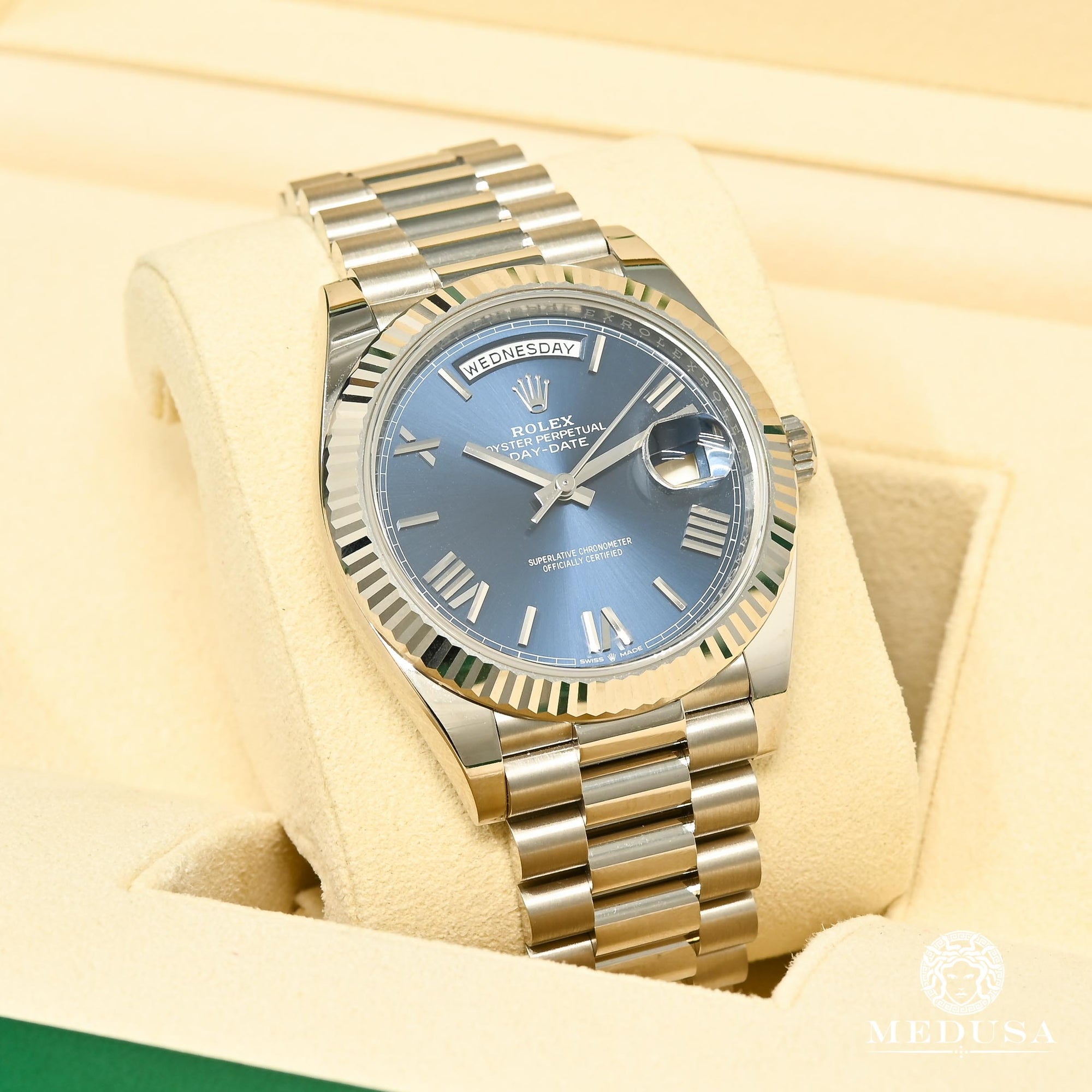 Rolex watch | Rolex President Day-Date Men&#39;s Watch 40mm - Blue White Gold White Gold