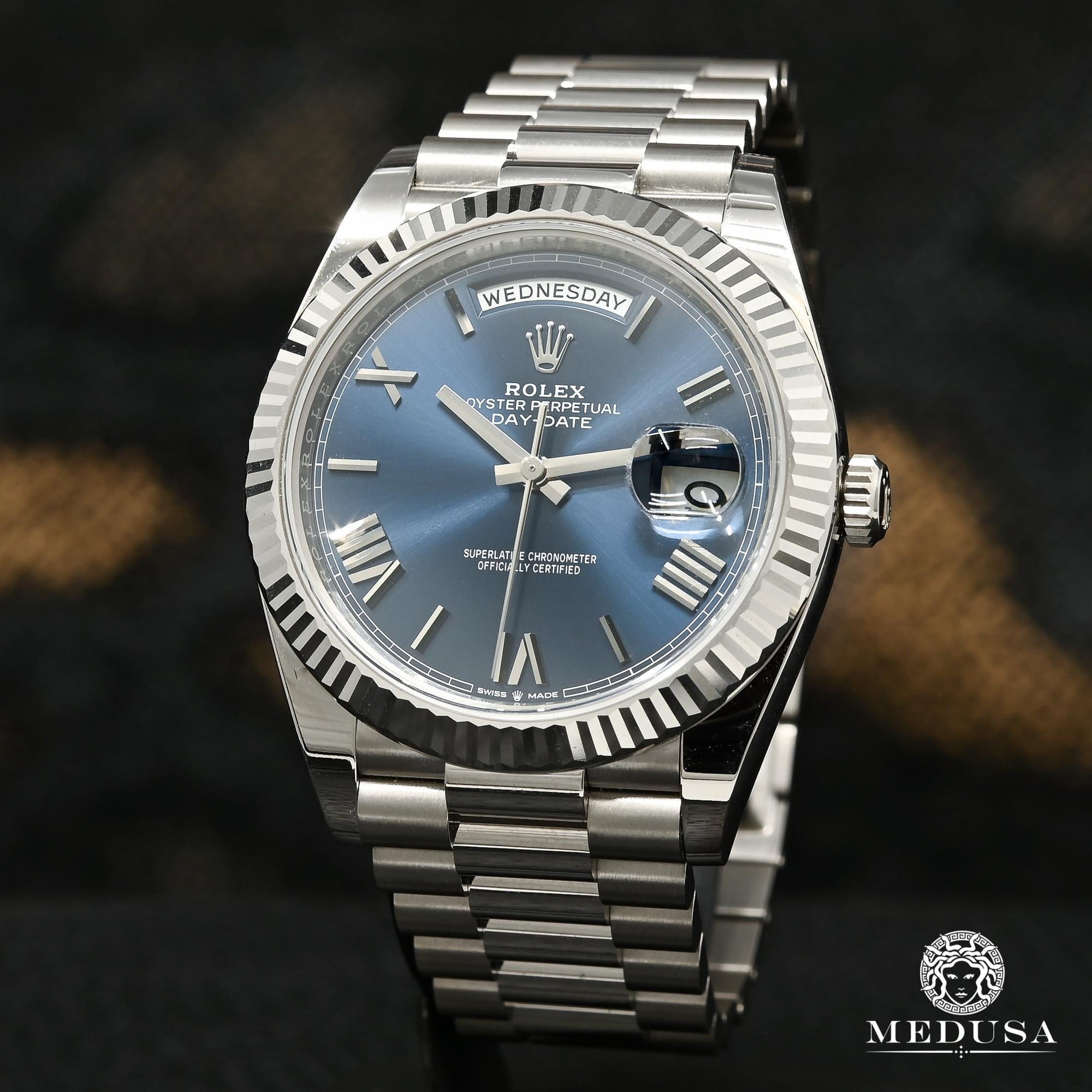 Rolex watch | Rolex President Day-Date Men's Watch 40mm - Blue White Gold White Gold