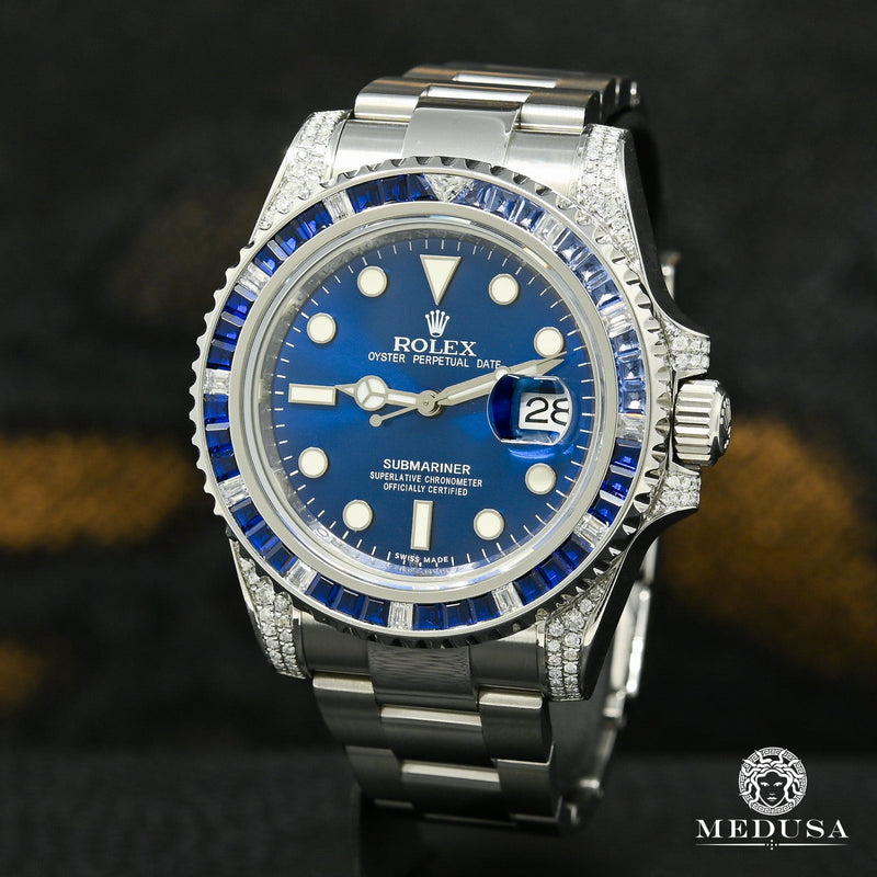 Rolex watch | Rolex Submariner 40mm Men&#39;s Watch - Blue Diamond &amp; Sapphire Stainless