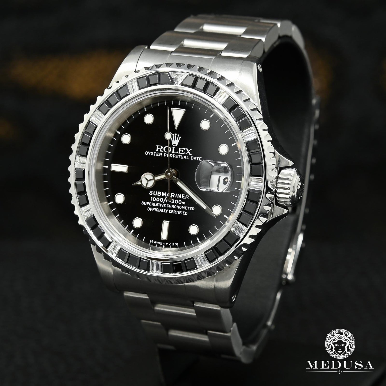 Rolex watch | Rolex Submariner 40mm Men's Watch - Diamond & Onyx Stainless