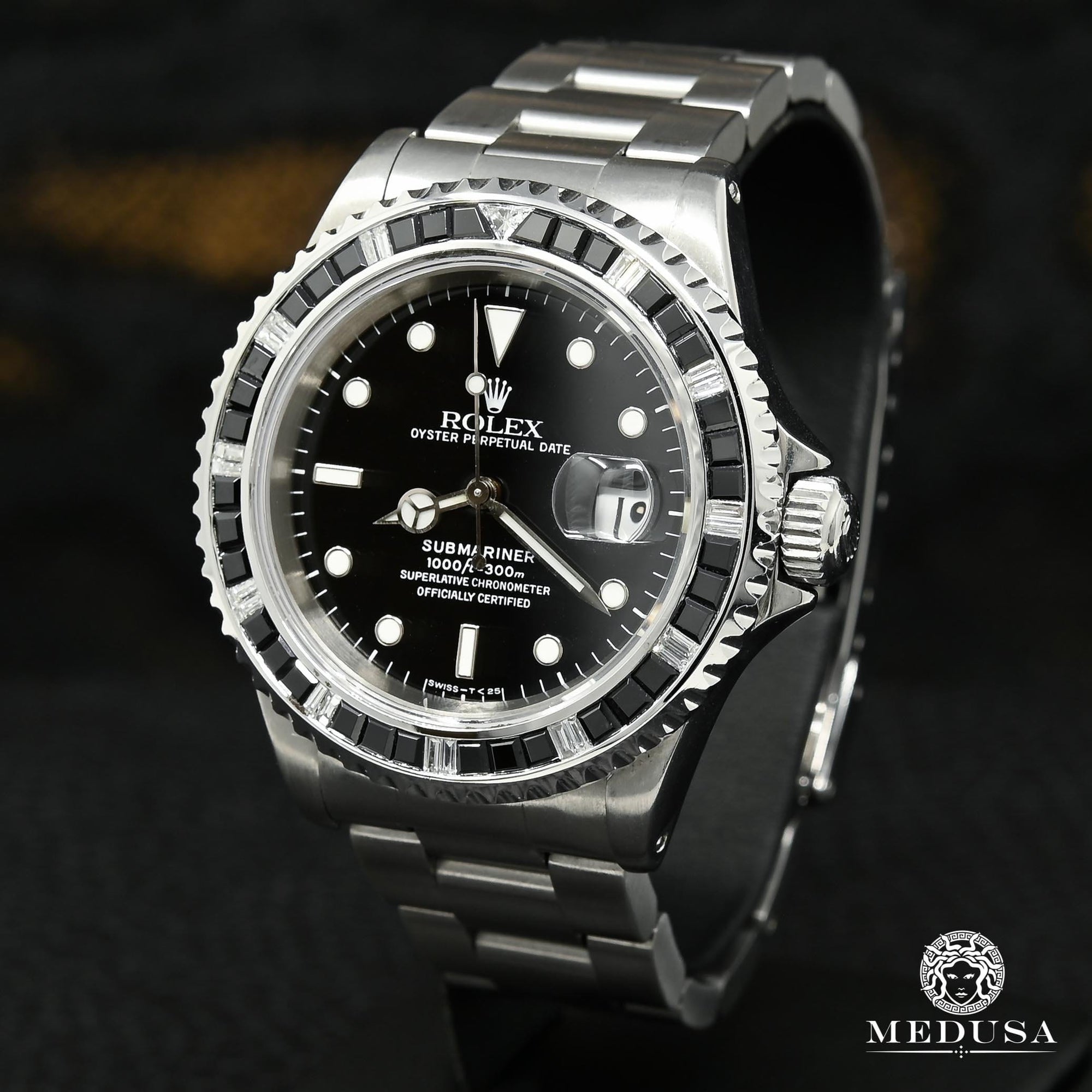 Rolex watch | Rolex Submariner 40mm Men's Watch - Diamond & Onyx Stainless