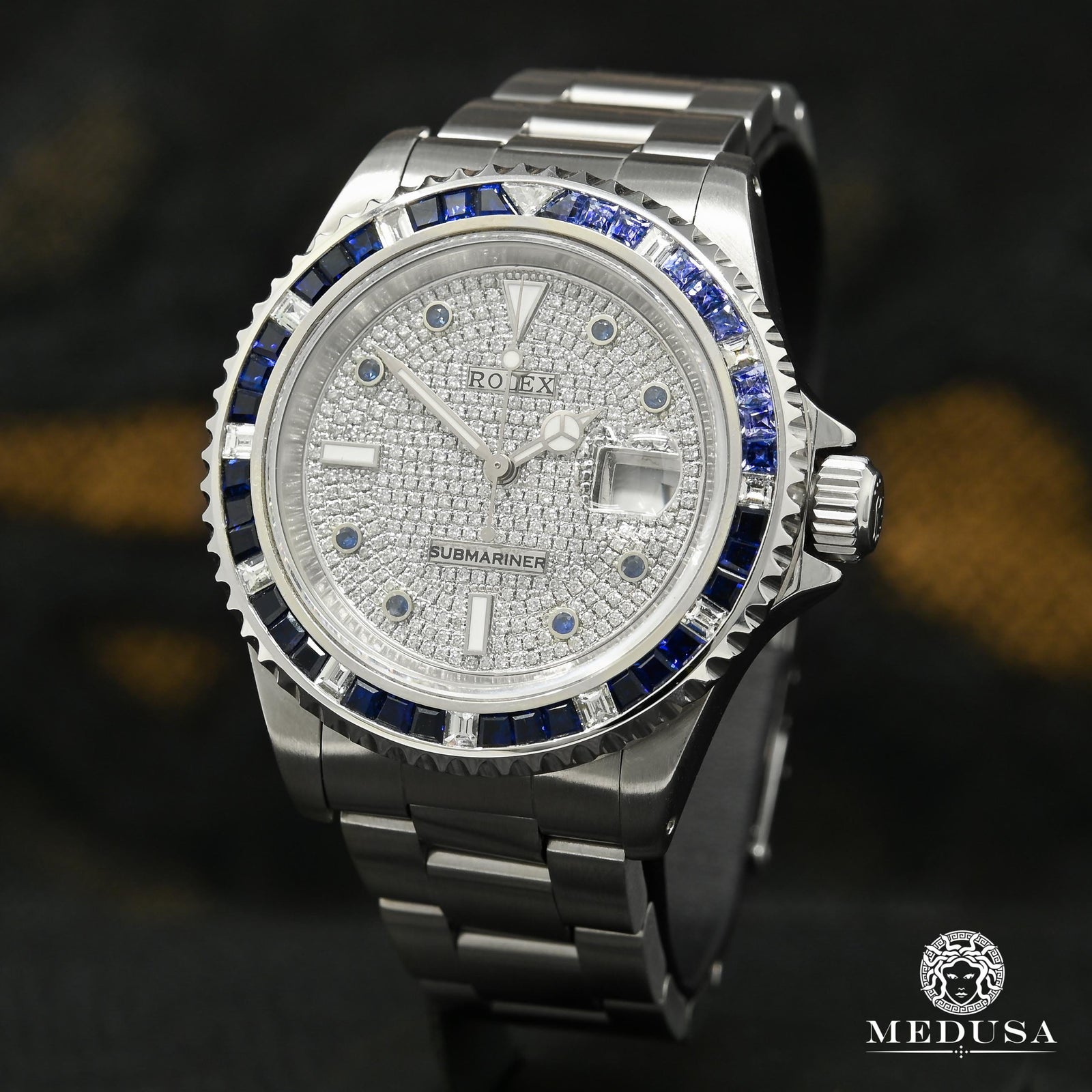 Rolex watch | Rolex Submariner 40mm Men's Watch - Sapphire Iced Stainless