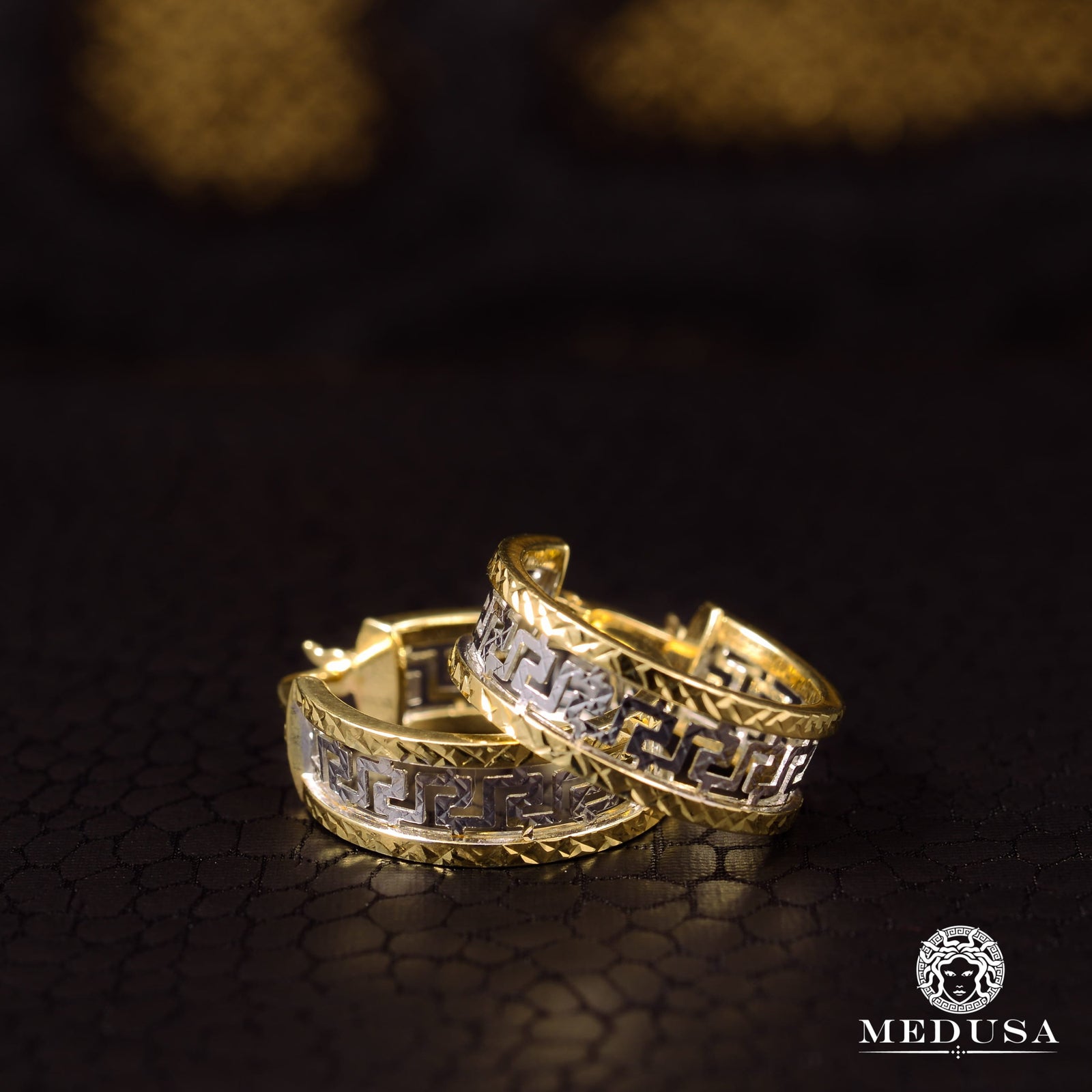 10K Gold Rings | Round F11 Gold 2 Tone Earrings