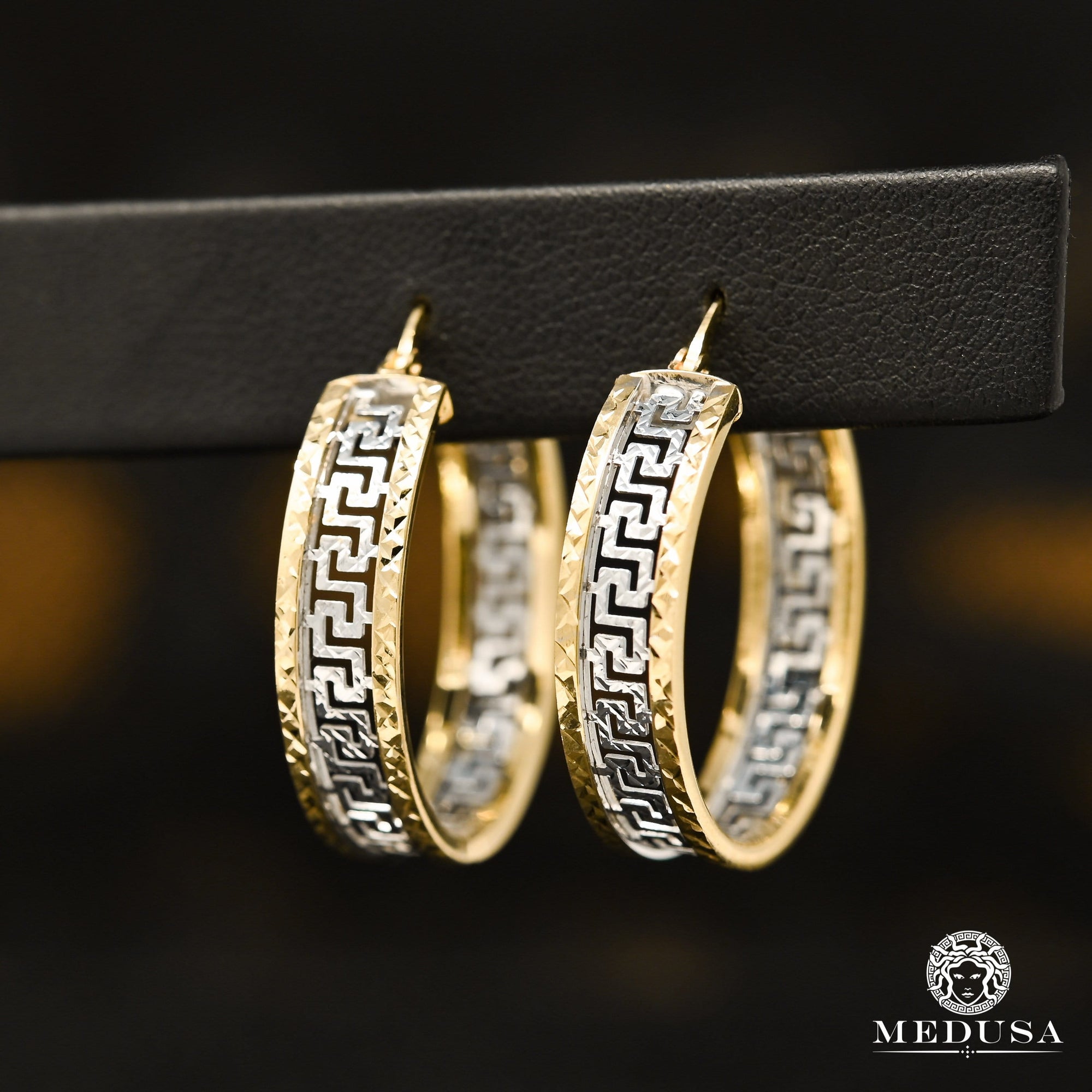 Anneaux en Or 10K | Boucles d’Oreilles Round F16 Or 2 Tons / 28mm