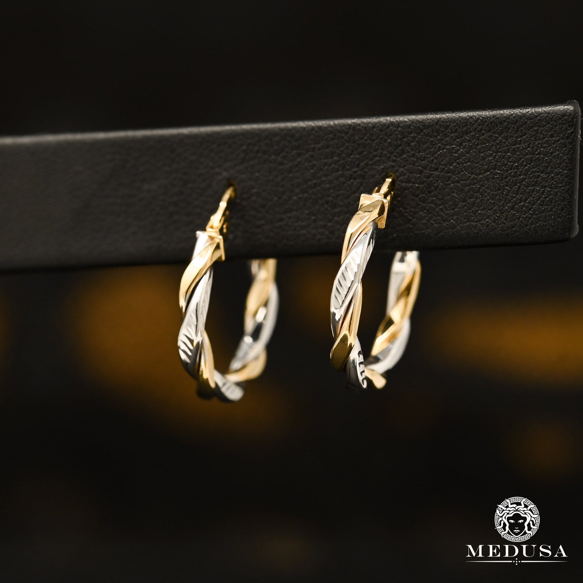 Anneaux en Or 10K | Boucles d’Oreilles Round F19 Or 2 Tons / 20mm